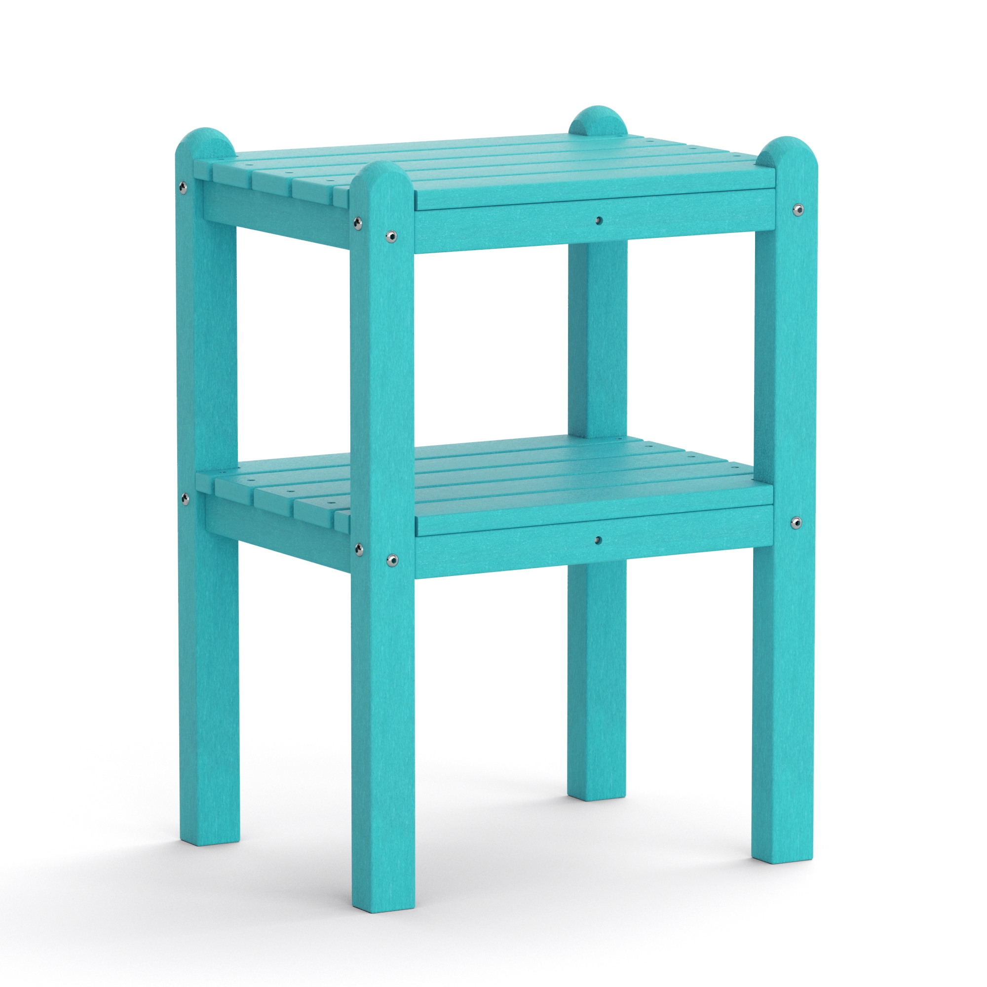 Upland ST-HE03-TU HDPE Outdoor Side Table Rectangle Outdoor End 14.17-in W x 18.5-in L
