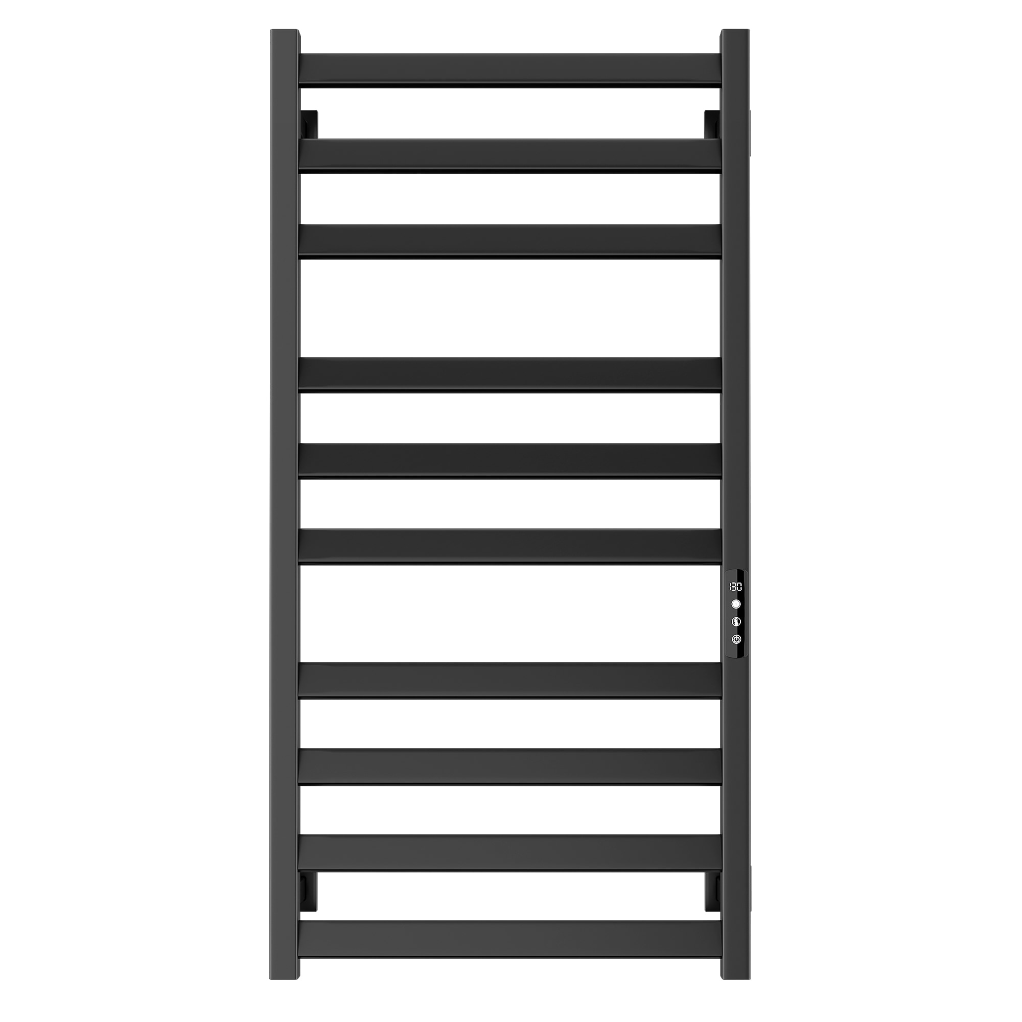 Paraheeter 10-Bar Wall Mounted Electric Towel Warmer Racks Plug-In or Hardwired with Timer and Thermostat in Matte Black