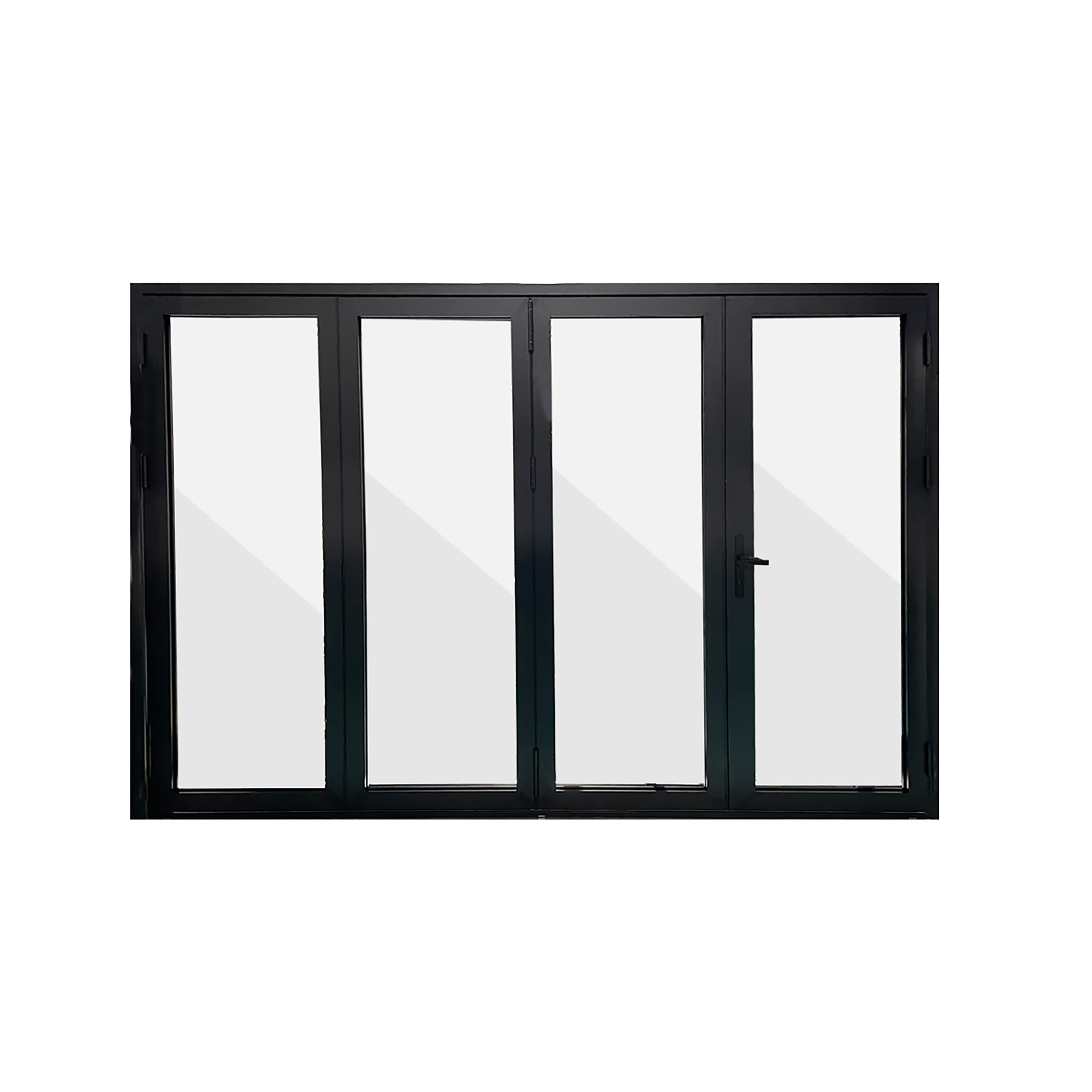 Eris BFO-14480-1R3L Bifold Doors 144-in x 80-in x 3-in Jamb Low-E argon Clear glass , Black Aluminum Right-hand outswing Folding Patio Door