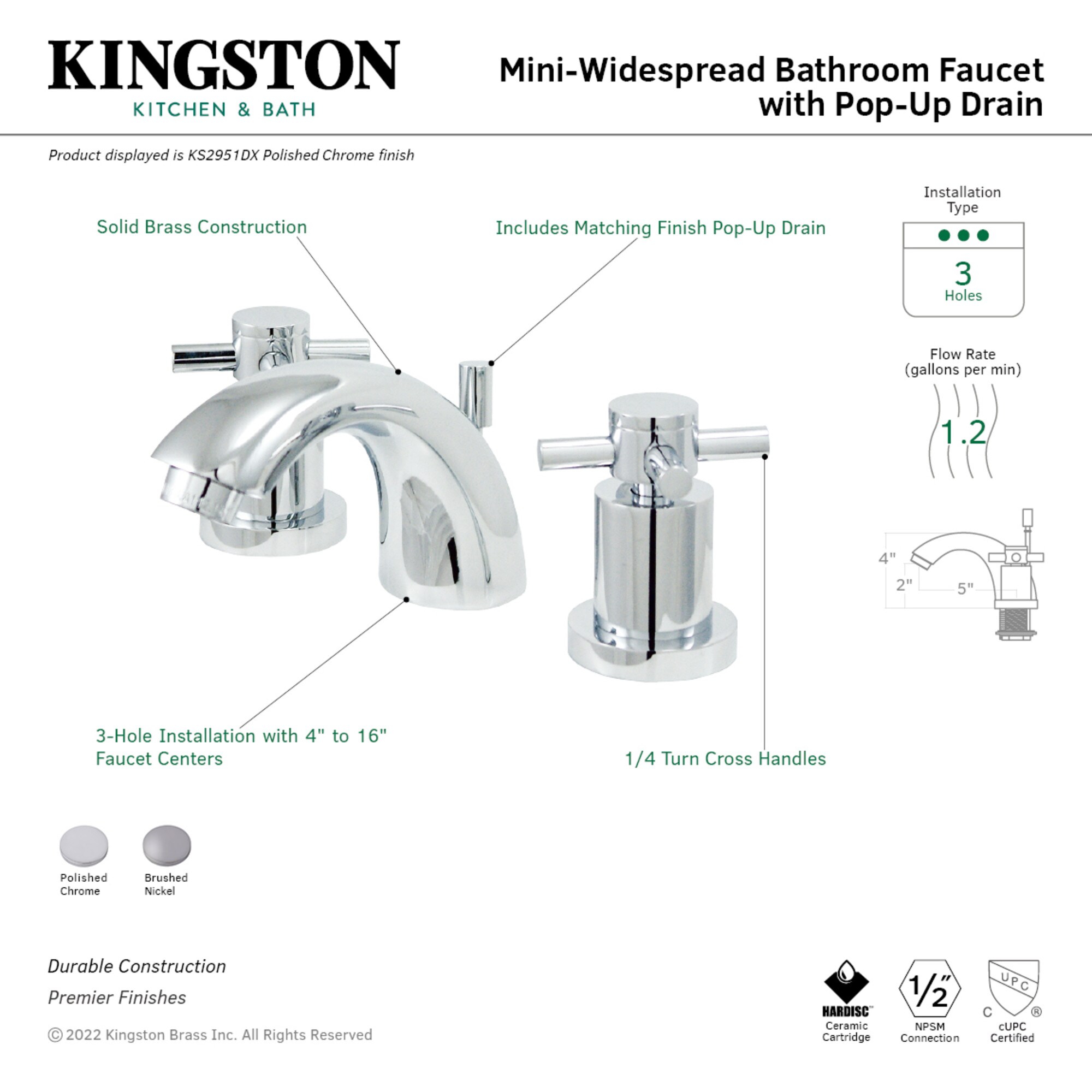 Elements of Design ES2951DX Lavatory-Faucets - View #2