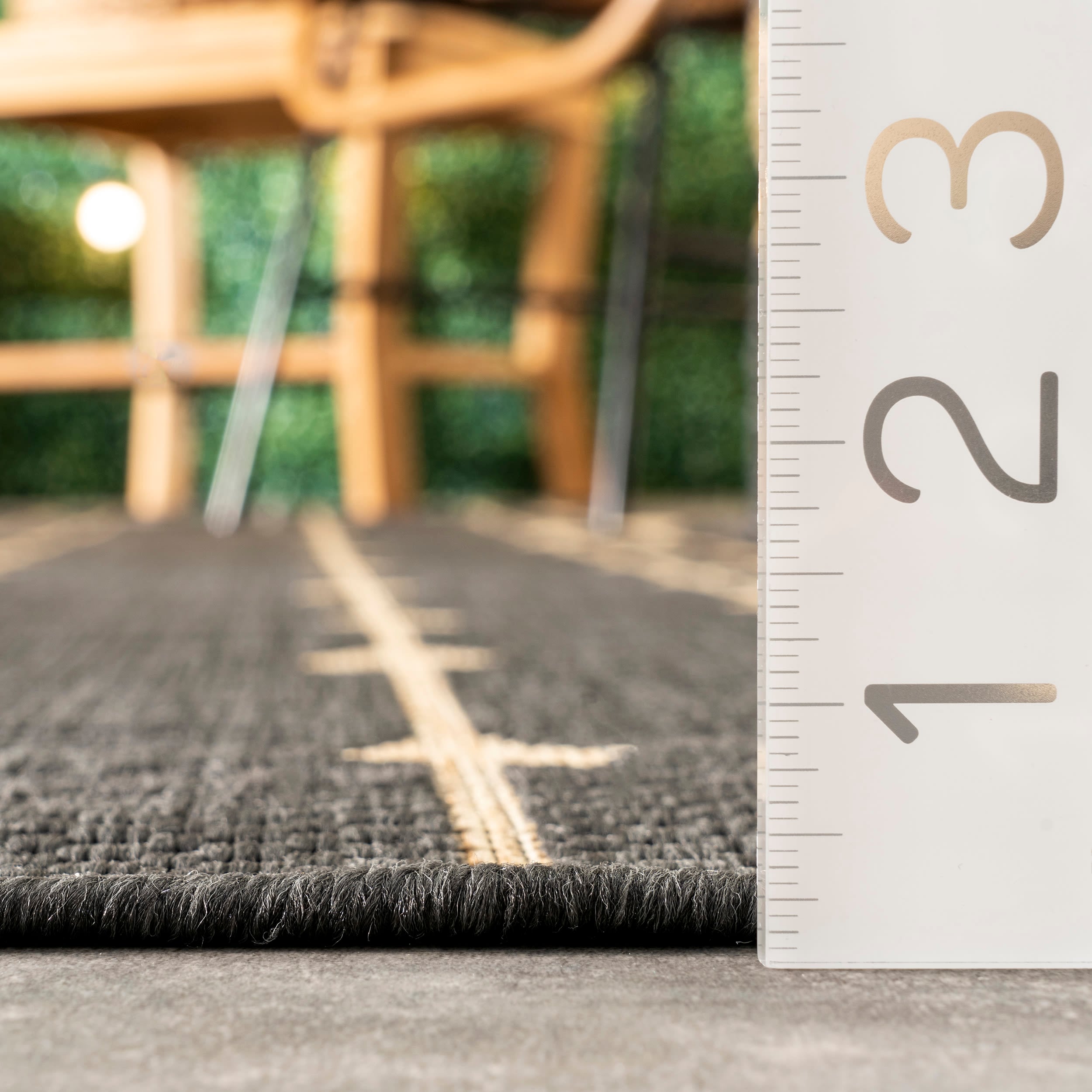 Charcoal Synthetic Reversible Rectangular Indoor/Outdoor Rug