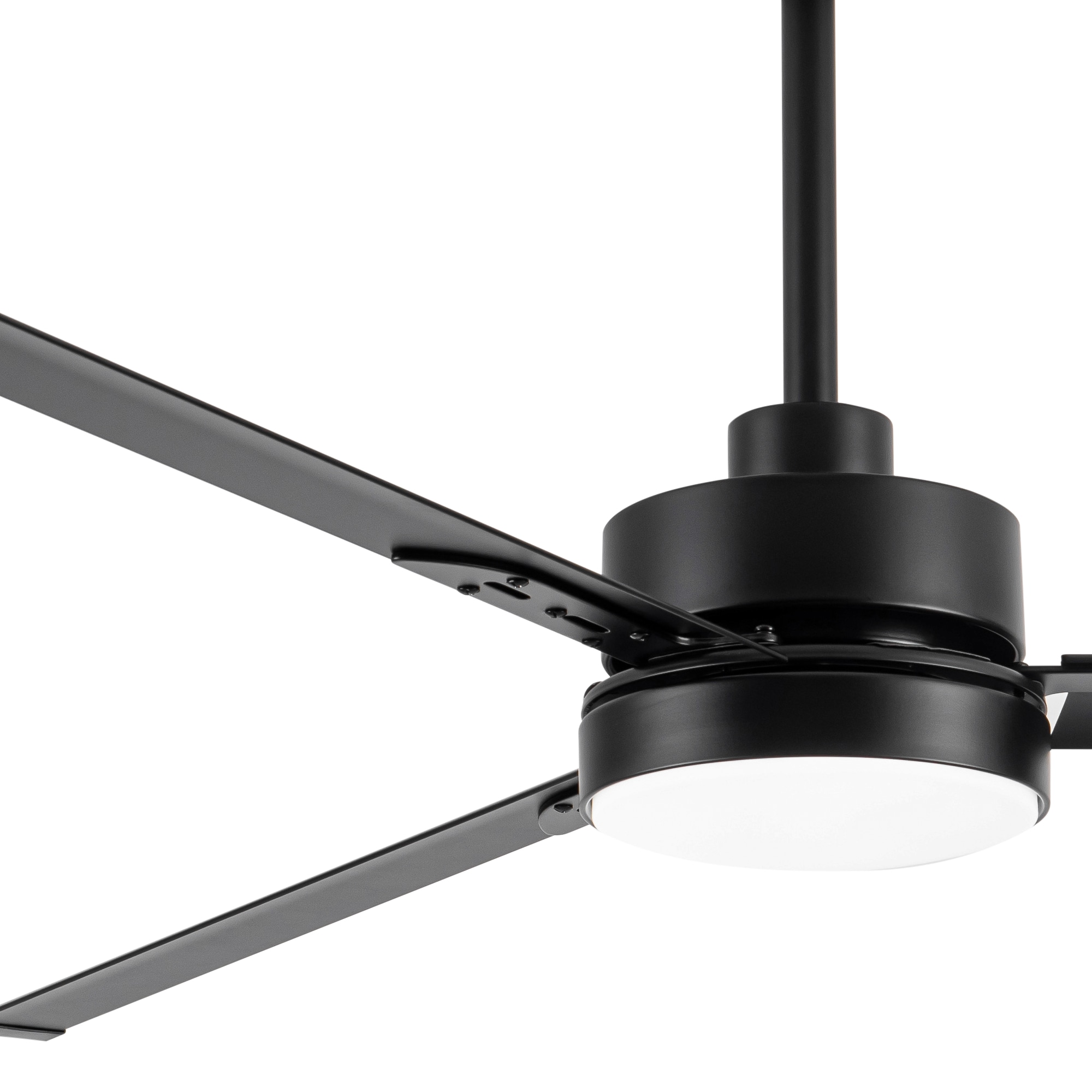 72-Inch Matte Black Ceiling Fan with LED Light and Remote