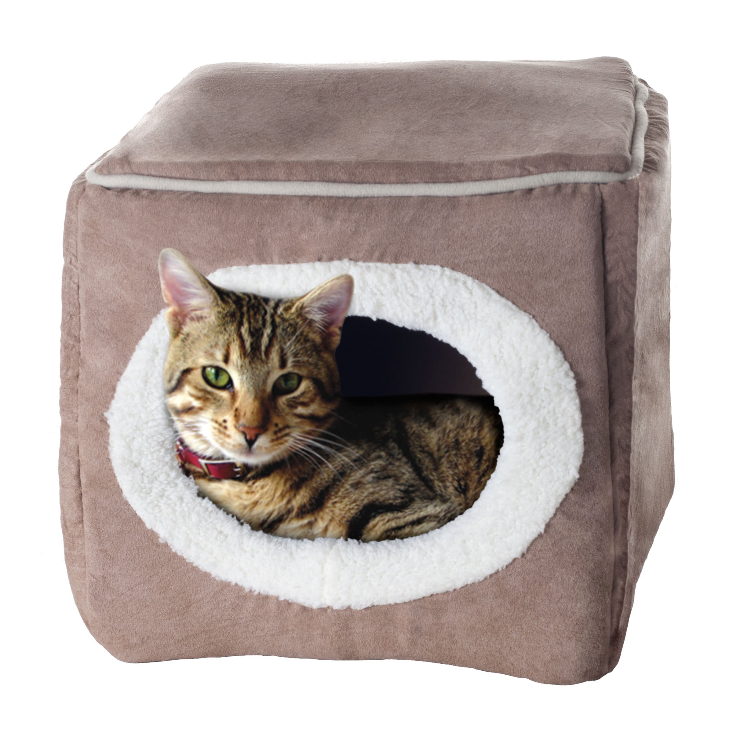 PETMAKER 683765JAT Light Coffee Enclosed Cat Bed ( Small )