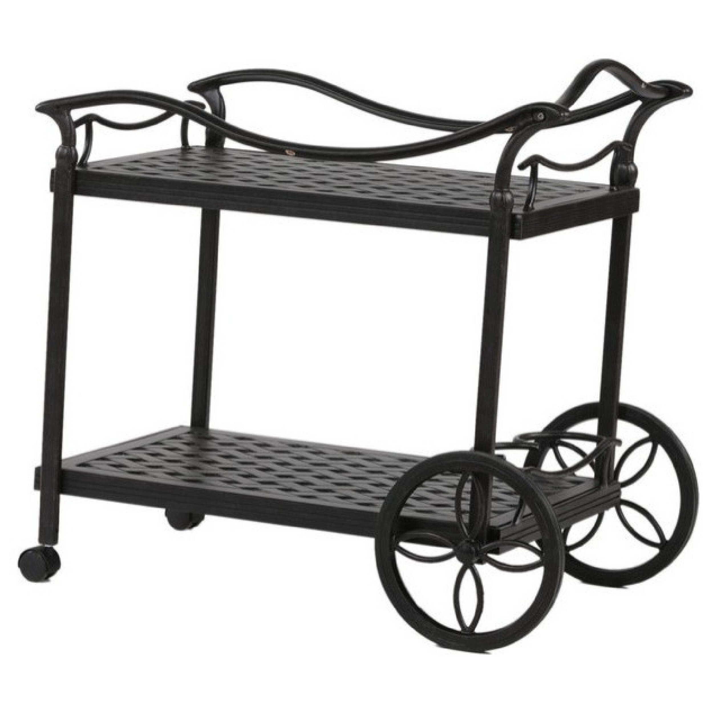 Benzara BM272416 Bronze Aluminum Outdoor Serving Cart