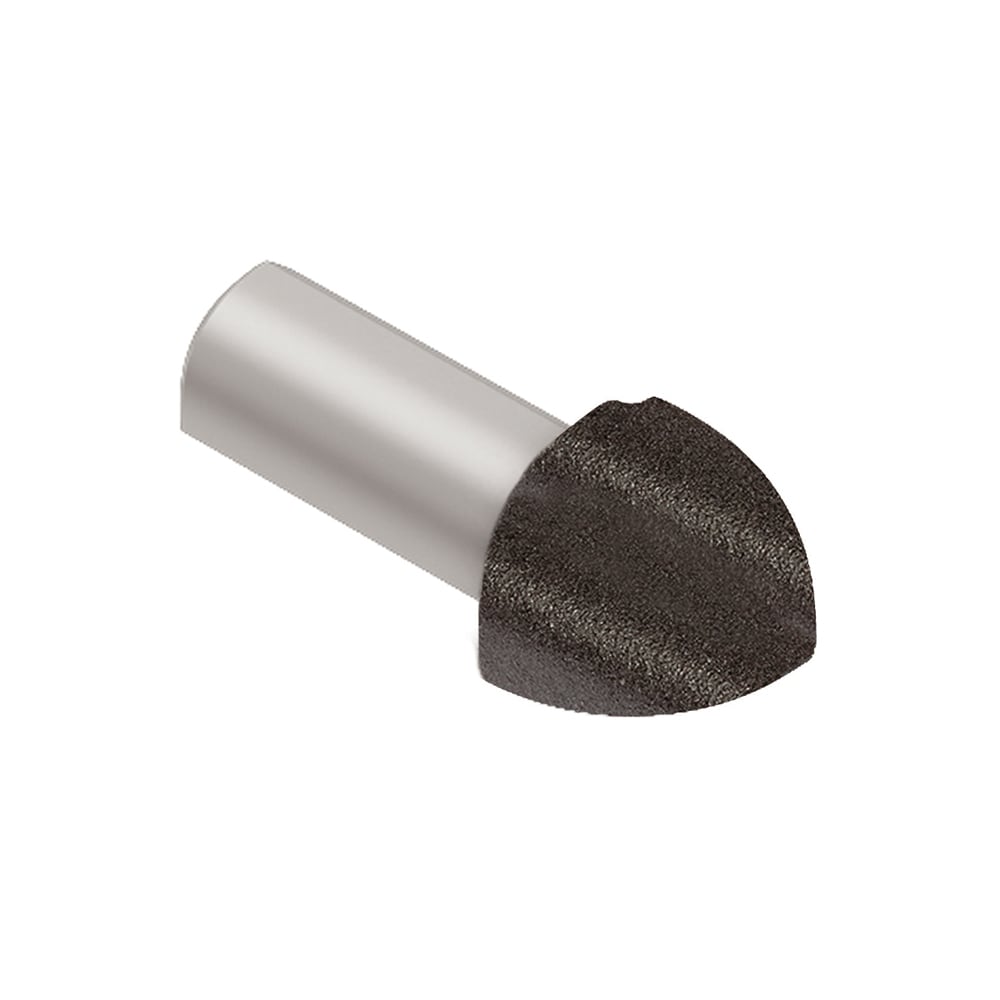Schluter Systems EV/RO100TSDA Rondec 0.375-in W x 1.0-in L Dark anthracite textured color-coated aluminum Aluminum Outside corner Tile Edge Trim