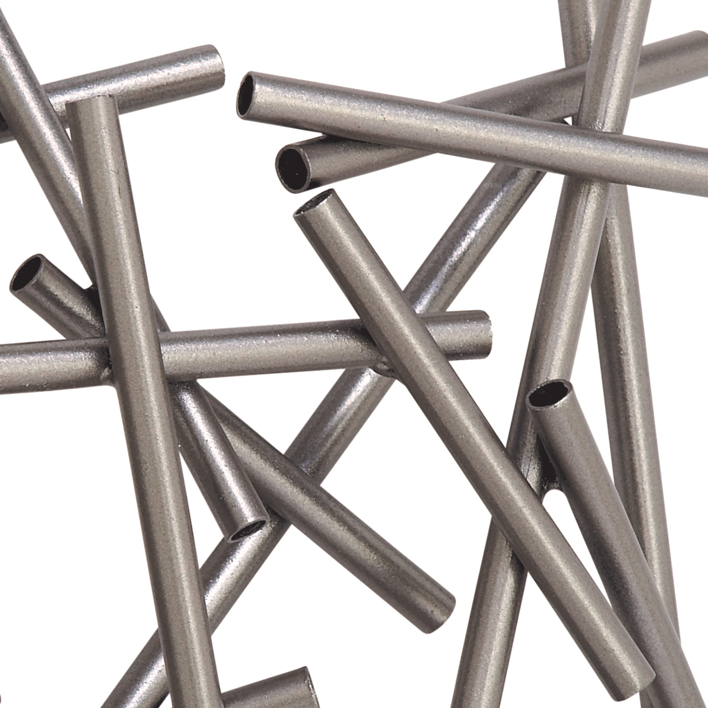 Silver Metal Abstract Geometric Wall Sculpture, 20" x 20"