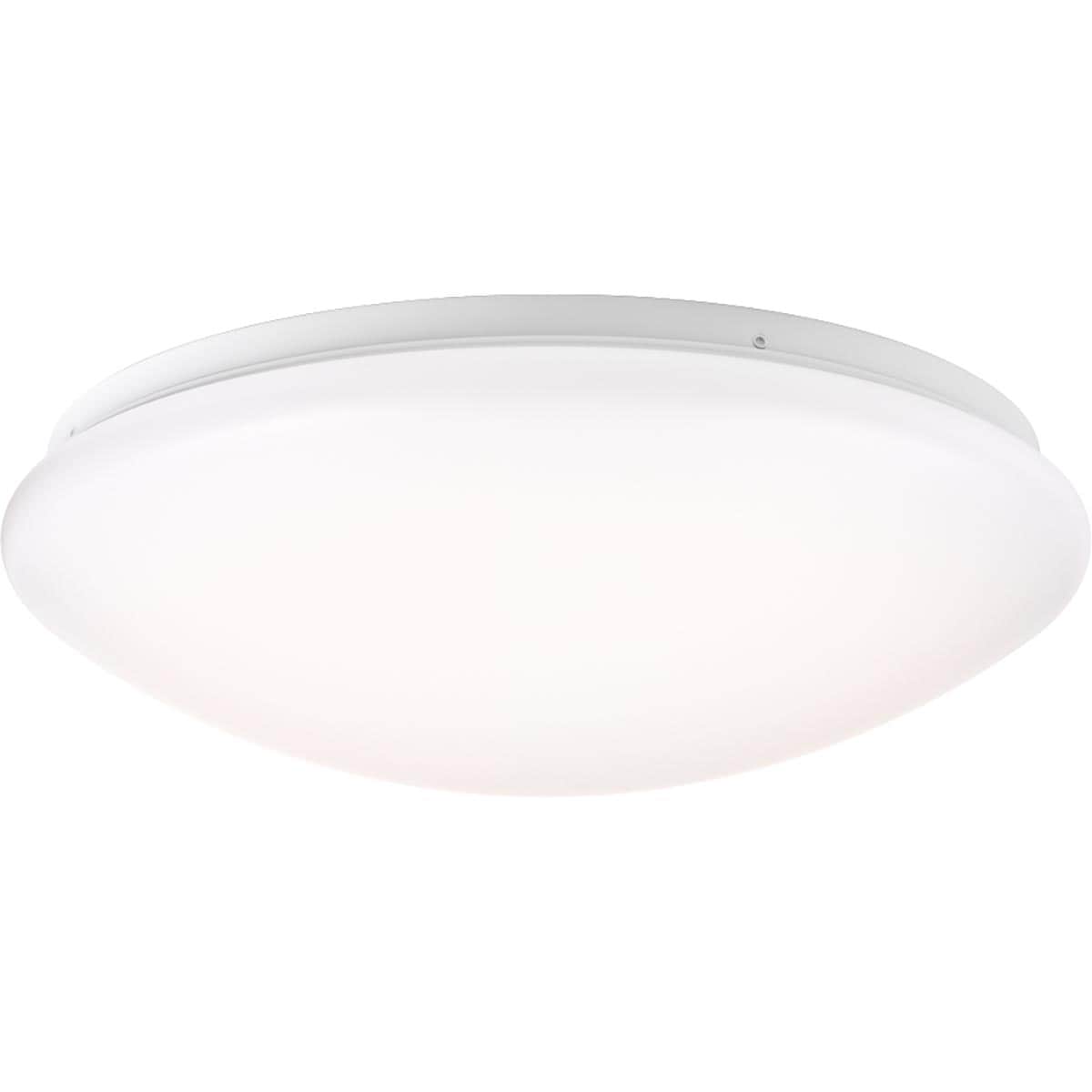 White Glass LED Drum Flush Mount Ceiling Light