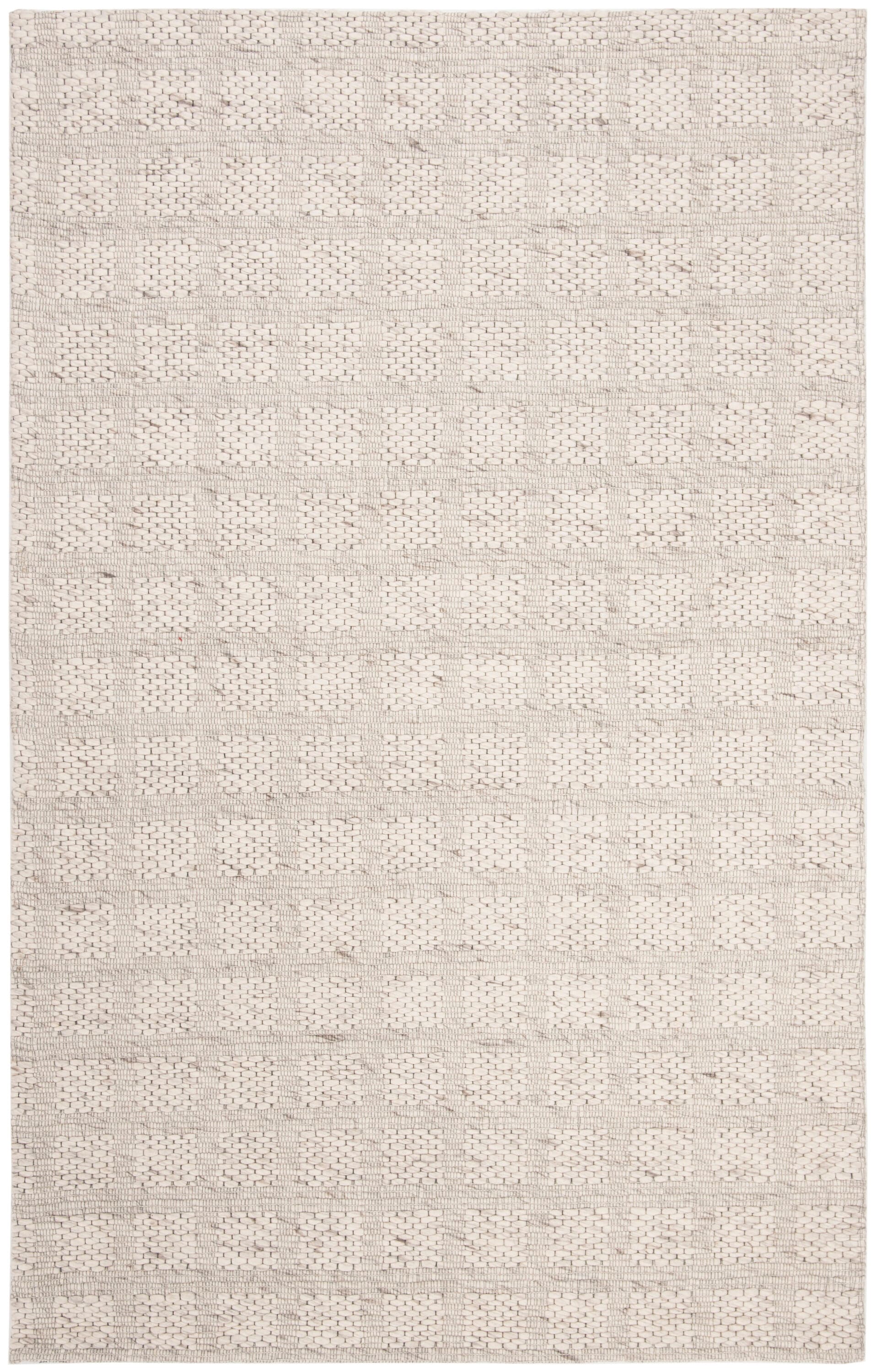 Marbella Beige Geometric Flat Woven Wool Rug, 4' x 6'