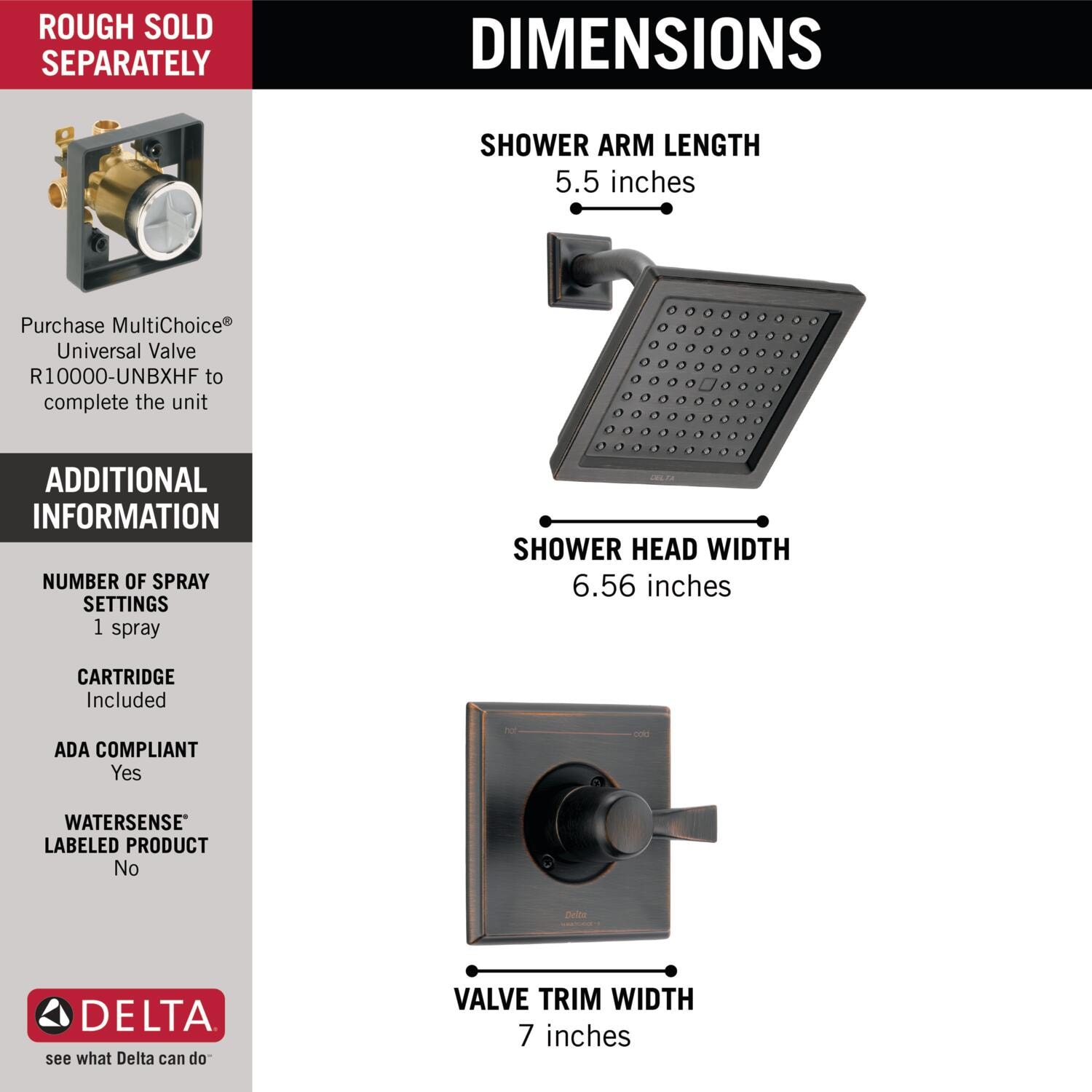 Delta T14251-RB Tub-Shower-Faucets - View #4