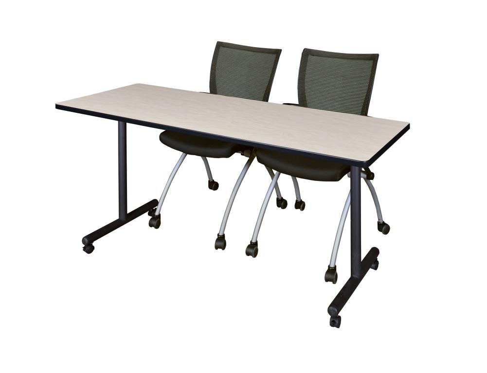 Regency MKTRCC7224PL09BK Training Off-white 4-Person Training Table (72-in W x 29-in H)