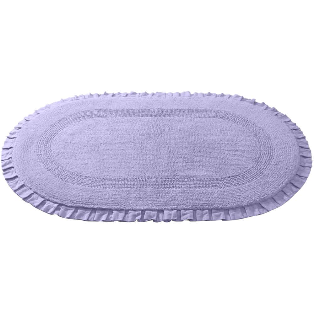 BrylaneHome 602545249472 Oval Ruffle Bath Rug