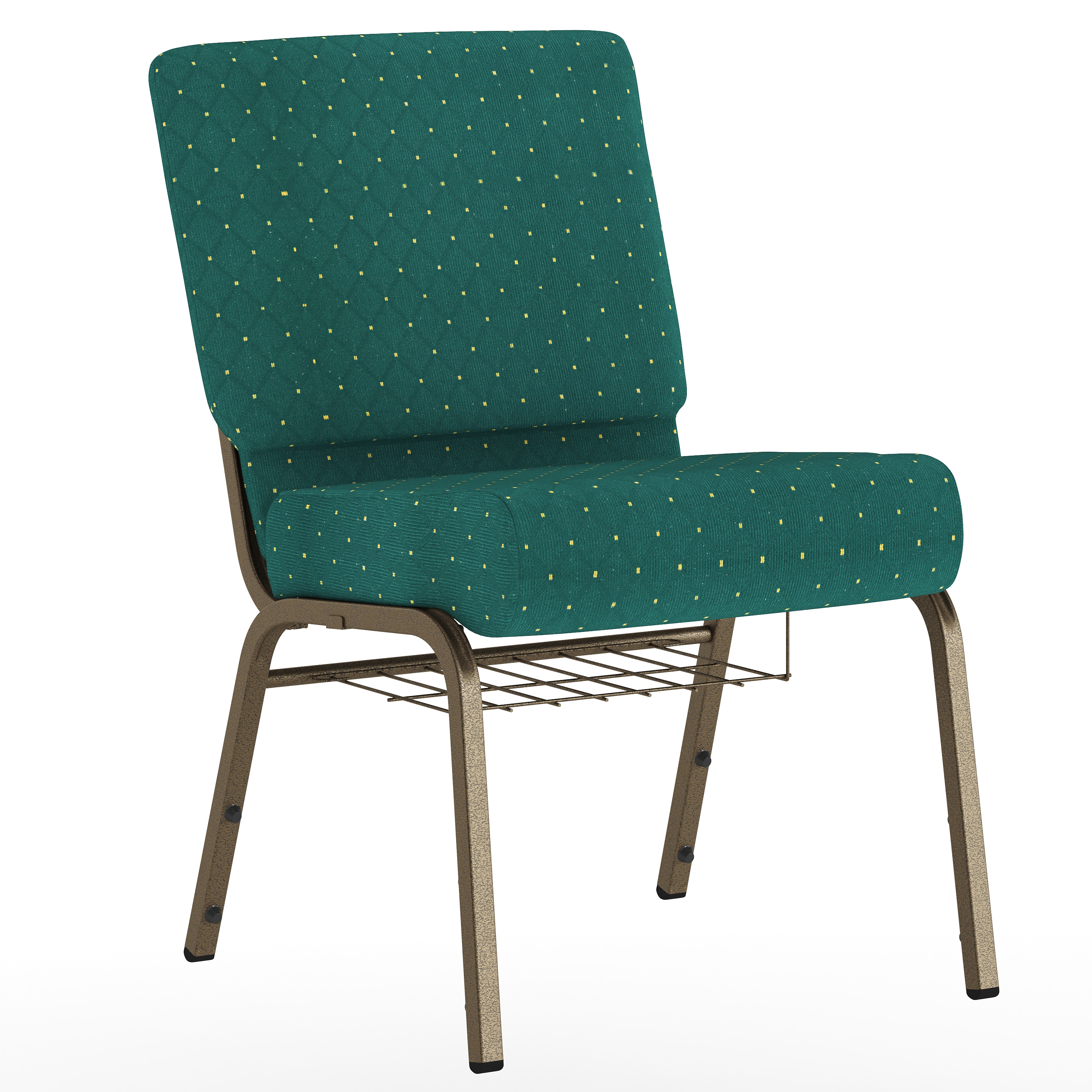 Flash Furniture 812581012538 21.25-in W Modern Hunter Green Dot Patterned Fabric/Gold Vein Frame Accent Chair