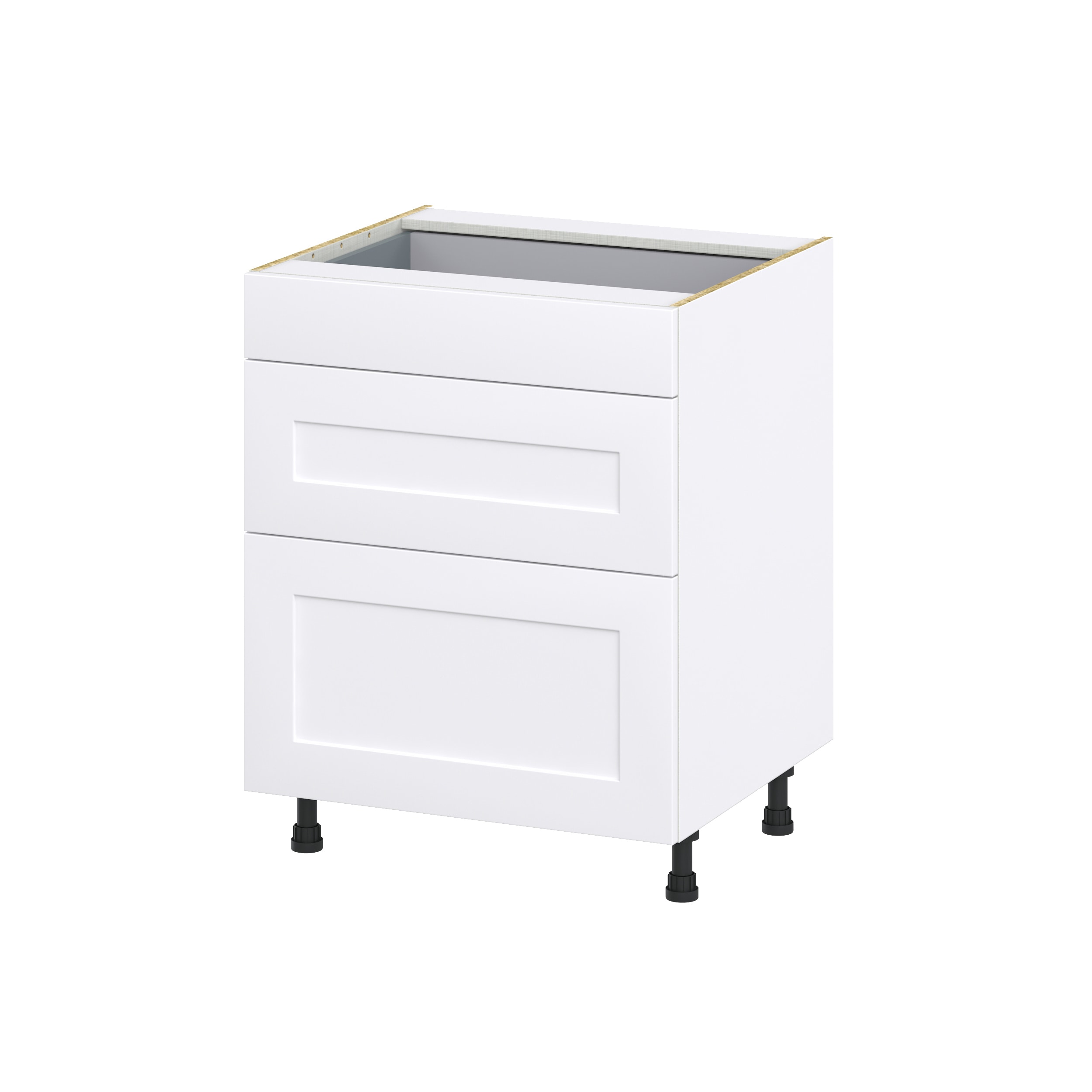 Hugo&Borg DSB3D27-JO 27-in W x 34.5-in H x 24-in D Warm White 3 -Drawers Drawer Base Fully assembled Cabinet (Recessed Panel Shaker)