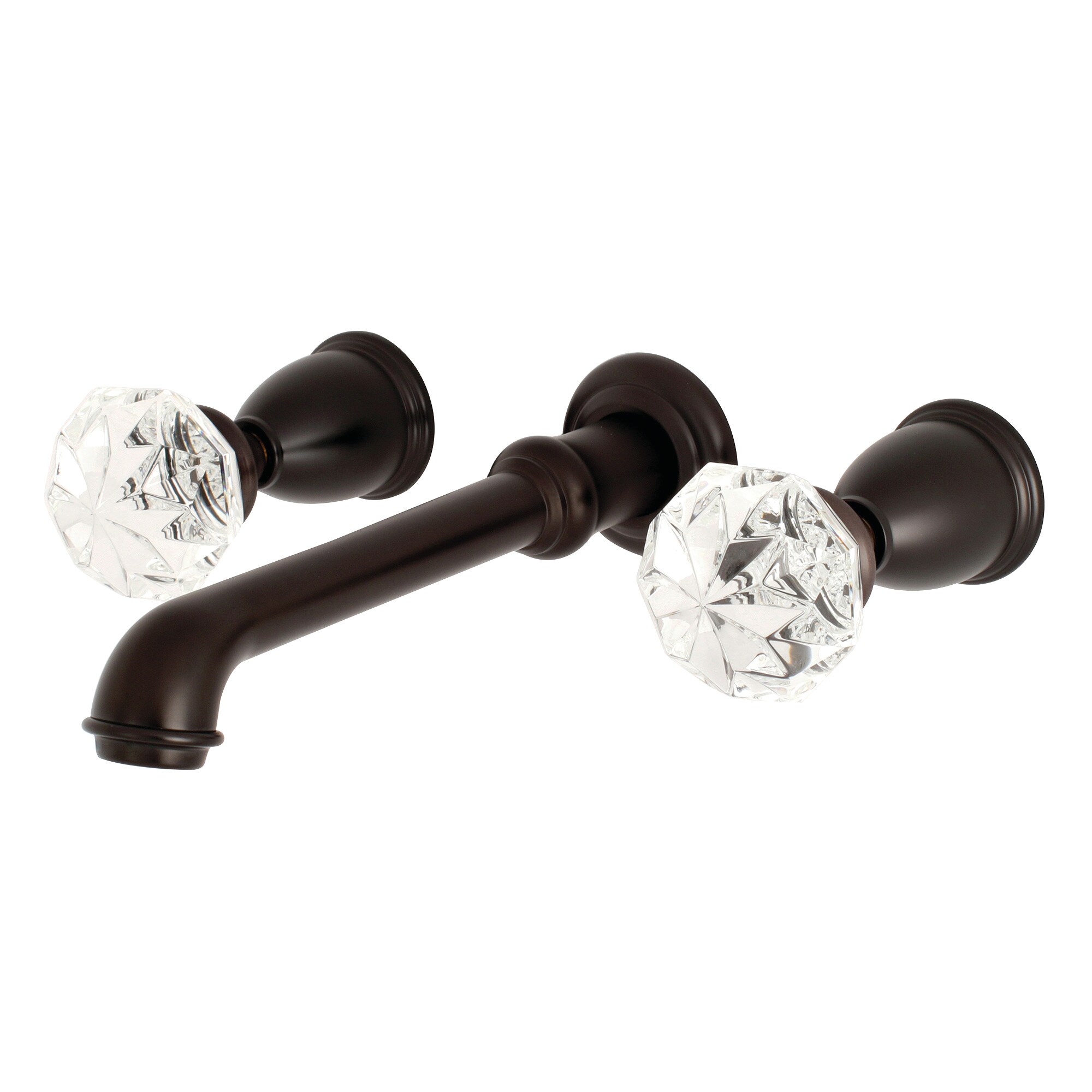 Kingston Brass WLKS7025KWL Krystal Onyx Oil-rubbed bronze 2-handle Wall-mount Low-arc Bathtub Faucet ( Valve Included )