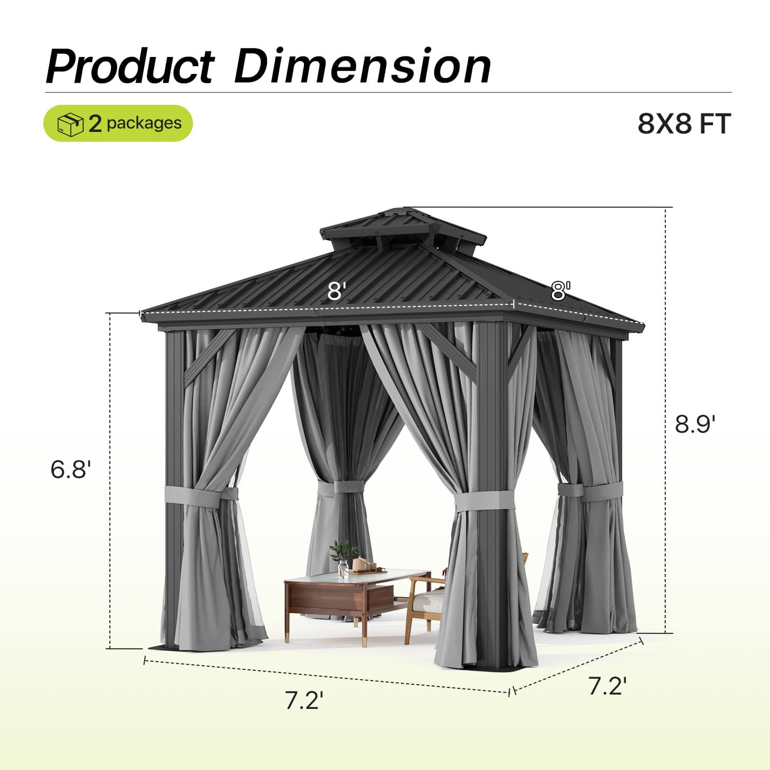 Sunmthink GBSM14G14 Wood-Resin-Gazebos - View #4