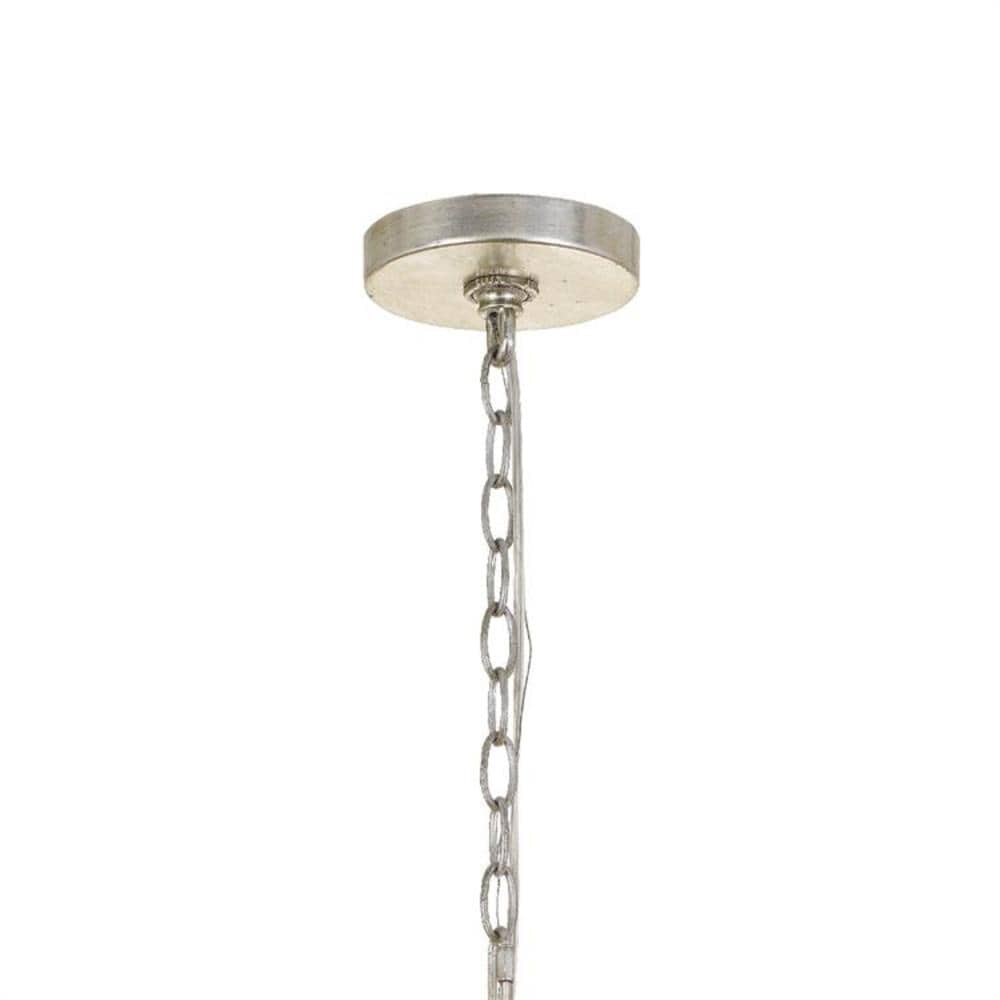 Antique Silver Mini 4-Light Crystal Chandelier with Hand Cut Beads