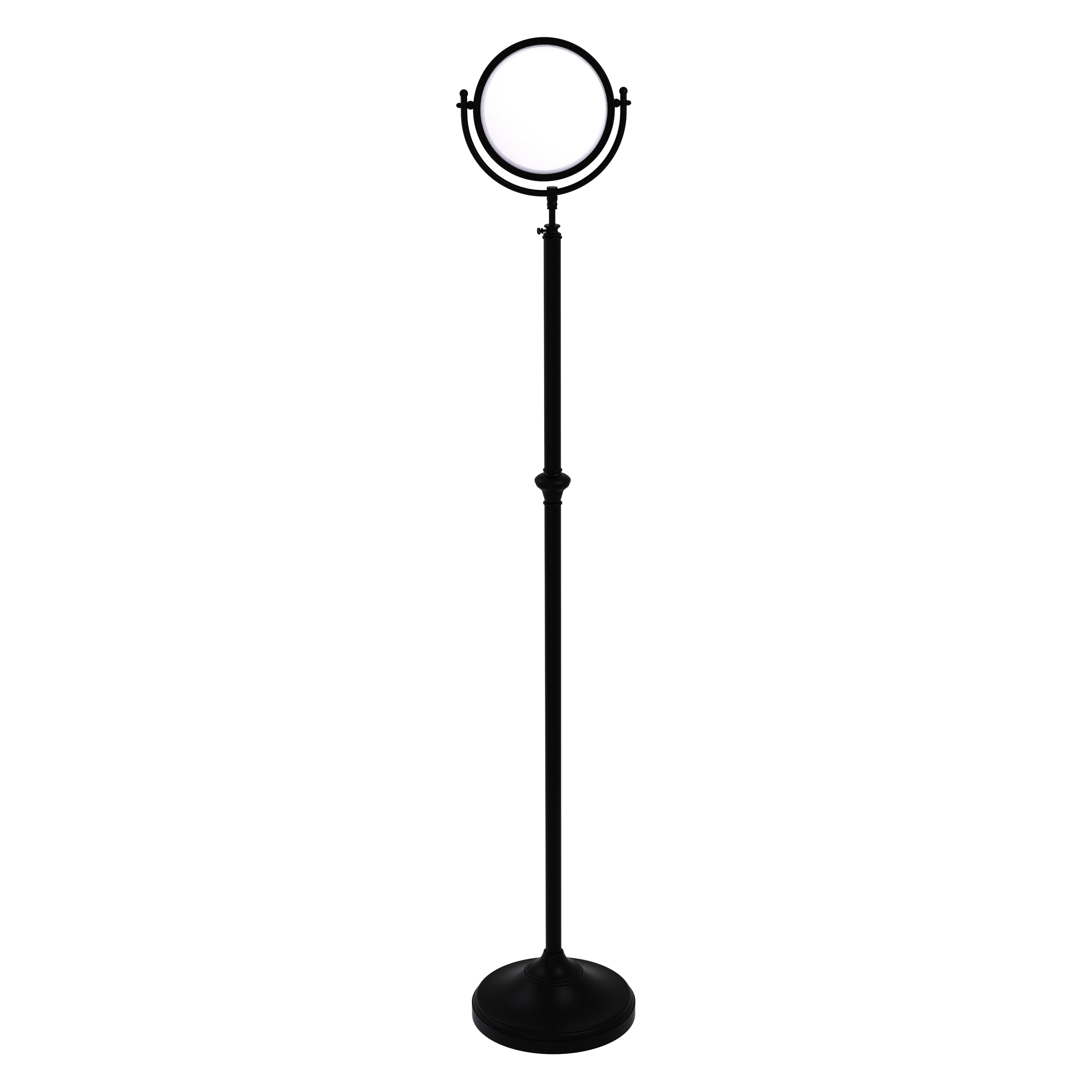 Allied Brass DMF-2/3X-BKM 10.5-in x 68-in Matte Clear Double-Sided 3x Magnifying Freestanding vanity mirror
