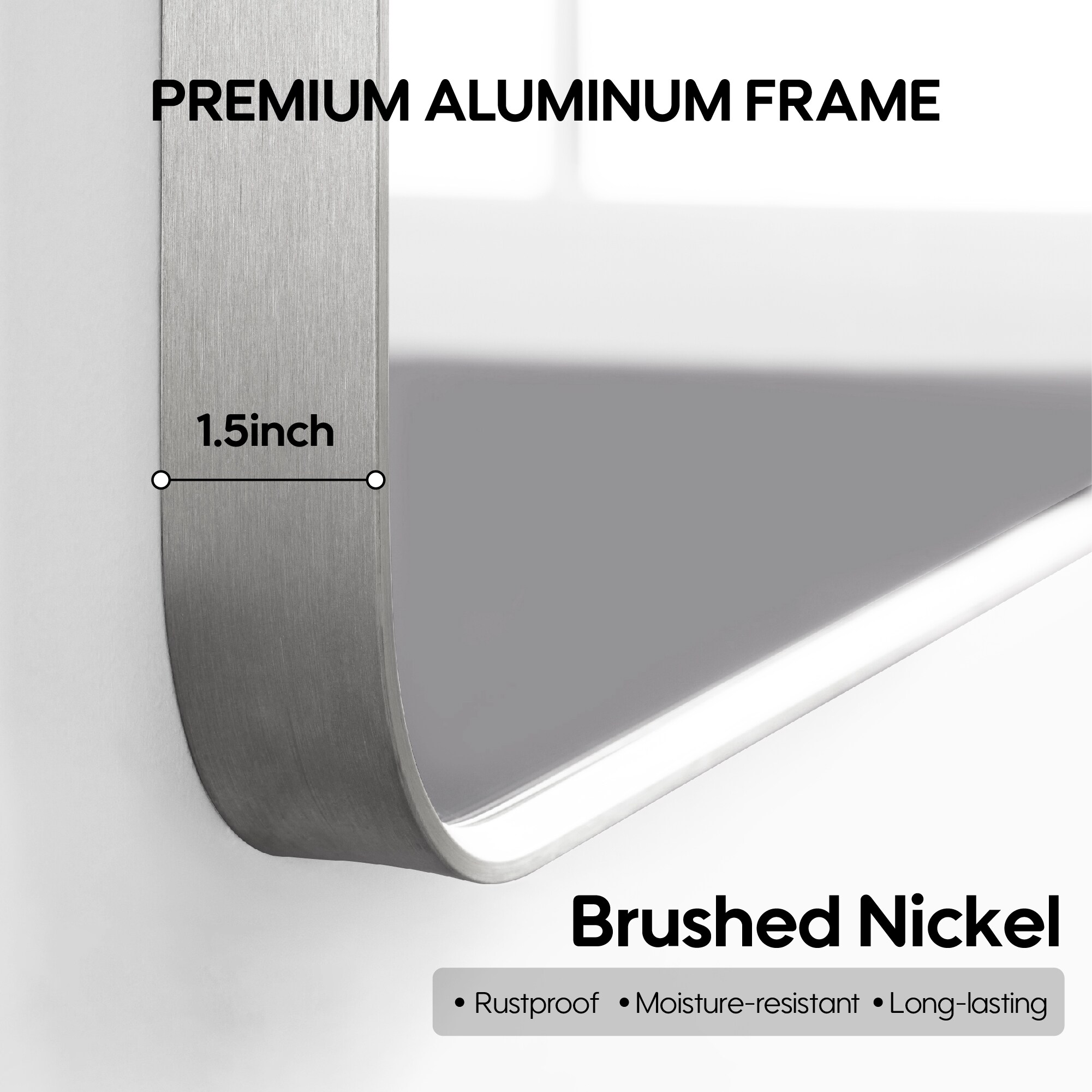 WELLFOR BTZ8039CA Framed-Bath-Mirrors - View #5