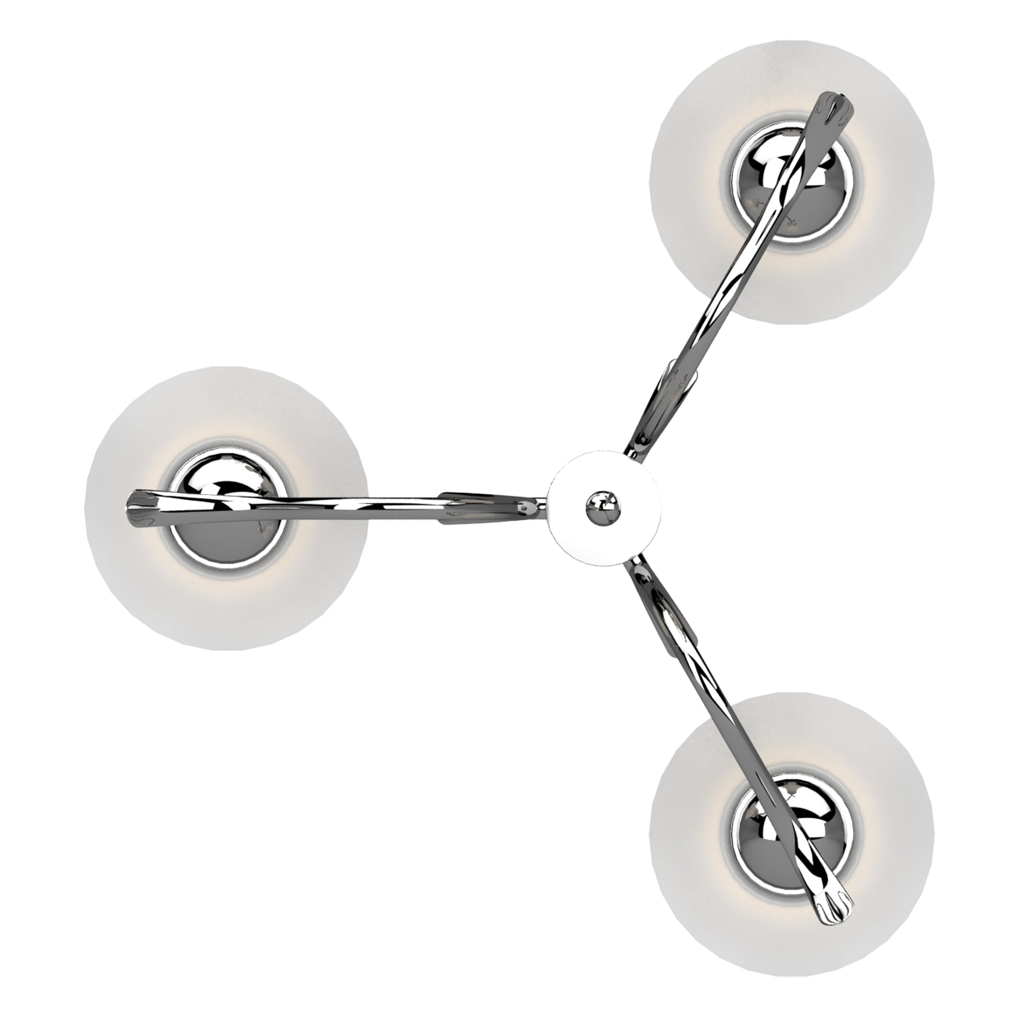 Mini Transitional Polished Nickel 18" Chandelier with Frosted Glass