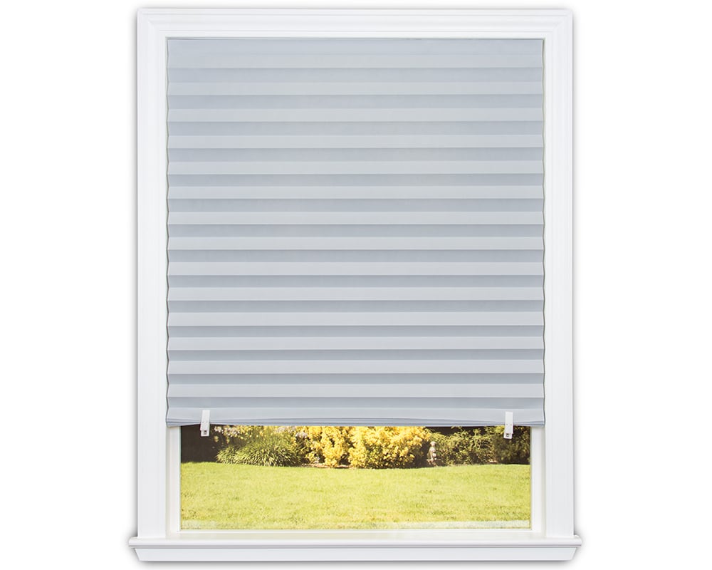 Redi Shade 36-in x 72-in Paper Gray Room Darkening Cordless Pleated Shade  in the Window Shades department at