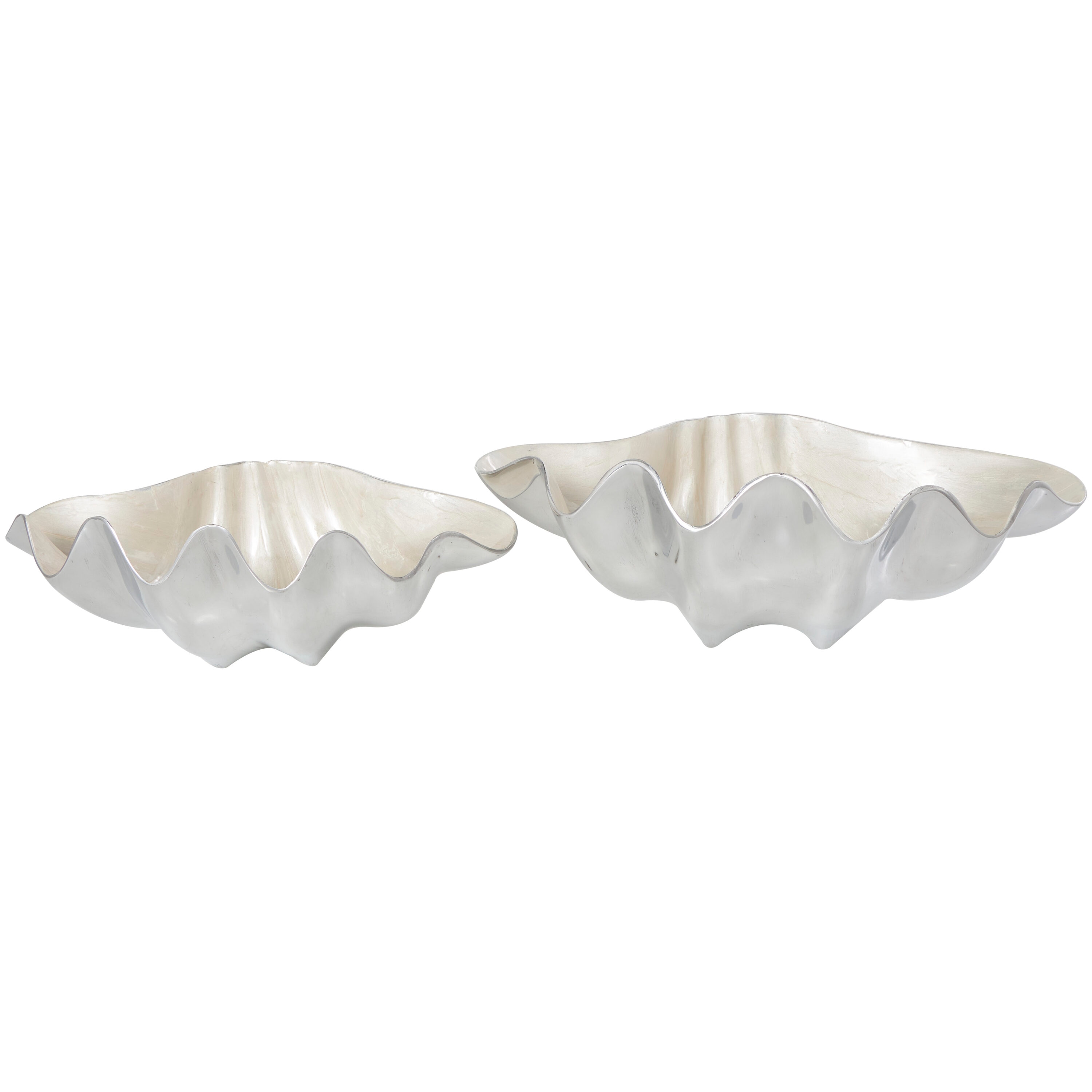 Grayson Lane 821773 2 -Pack White Aluminum Modern Decorative bowl