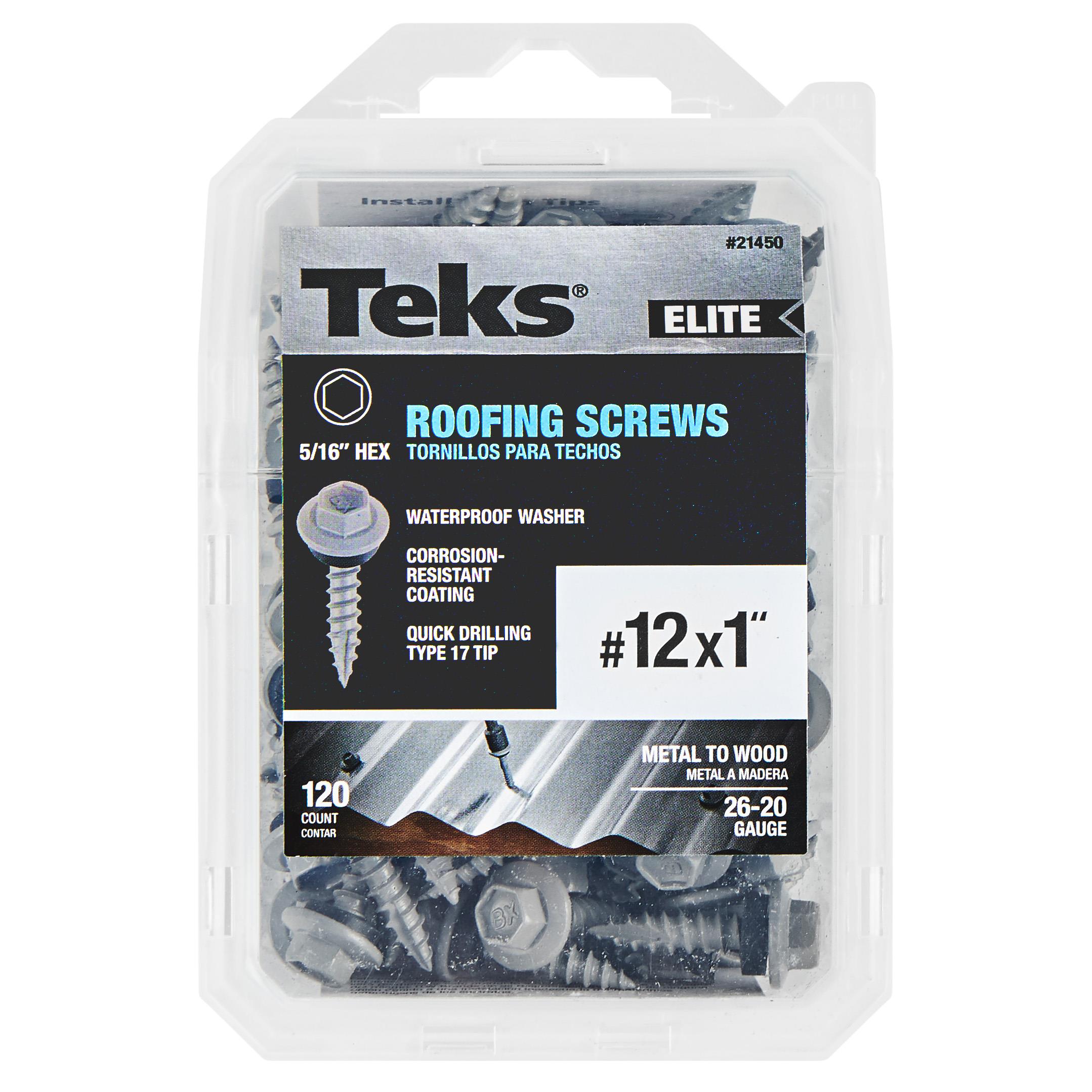 Teks #12 x 1-in Gray Zinc-Plated Sharp Roofing Screws (120-Count