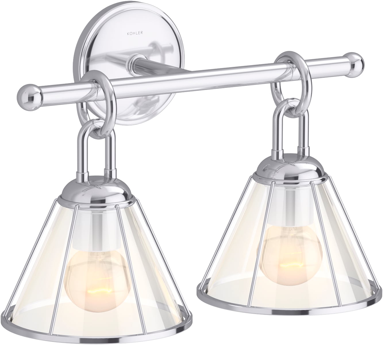 KOHLER 27742-SC02-CPL Terret 15.56-in W 2 -Light Polished Chrome Transitional Wall Sconce