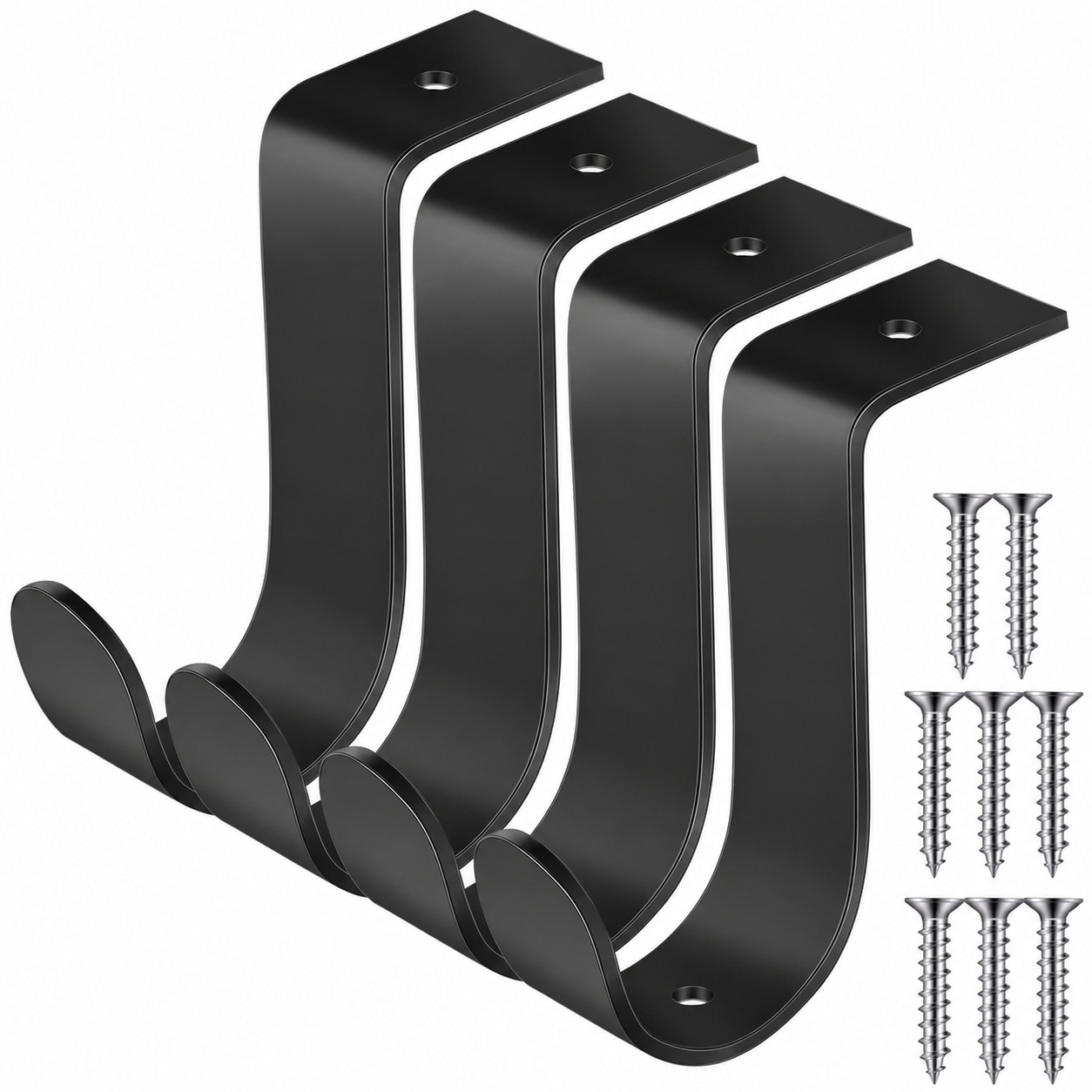 Aoibox  1 38 in Heavy Duty Wall Mounted Closet Rod Brackets 4 Pack with Installation Screws Metal Pole Support