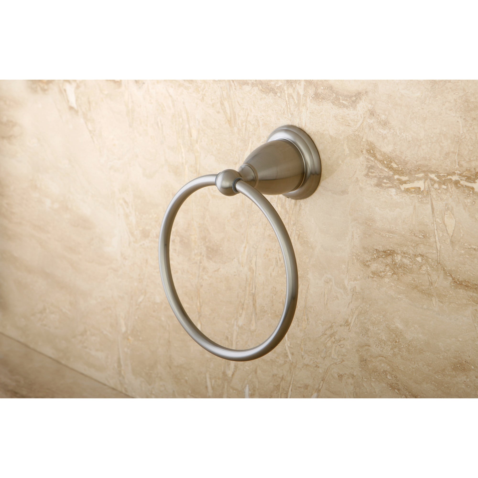 Kingston Brass WL39648 Restoration Brushed nickel Wall mount Single Towel Ring