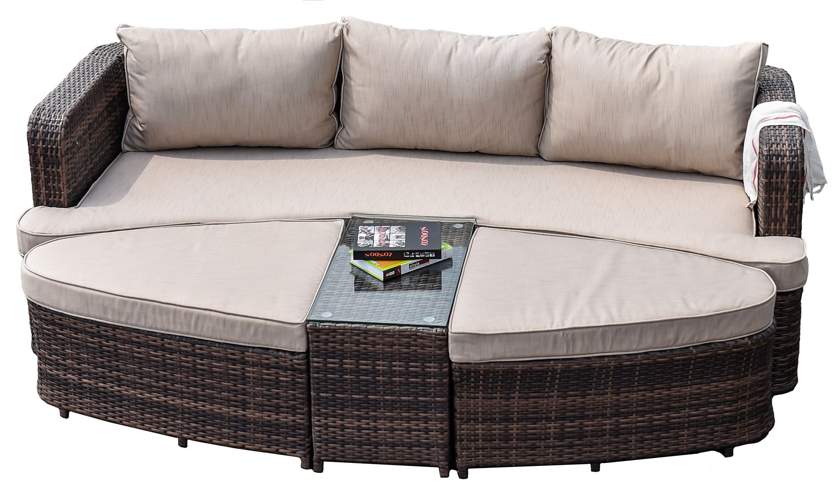 Foxborough chaise lounge set with cushions and discount table