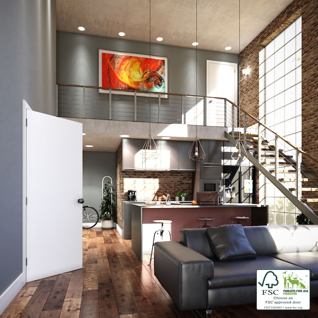 EightDoors Washington 30-in x 80-in Primed White Flush Primed Pine MDF Slab Door EightDoors Washington 30-in x 80-in Primed White Flush Primed Pine MDF Slab Door