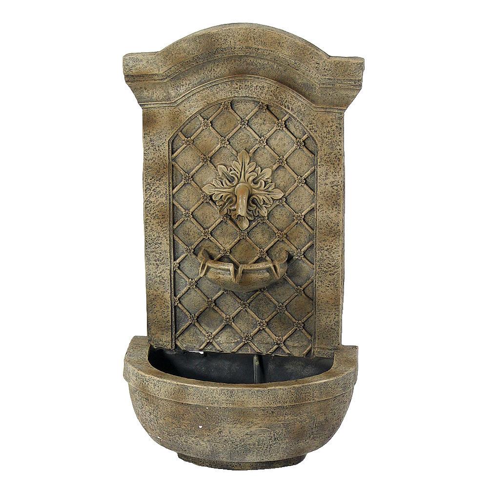 Sunnydaze Decor XCA-132592003-FS 31-in H Resin Wall Outdoor Fountain Pump Included