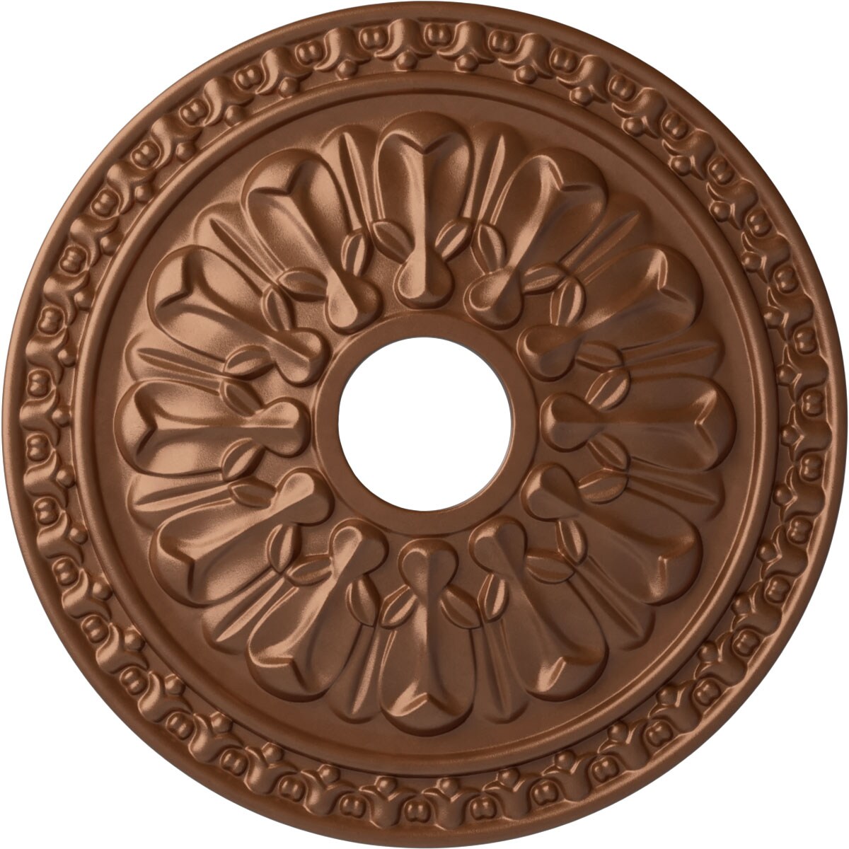 Ekena Millwork CM18WAPOS Warsaw 18-in W x 18-in L Painted Polished Copper Polyurethane Whole Ceiling Medallion