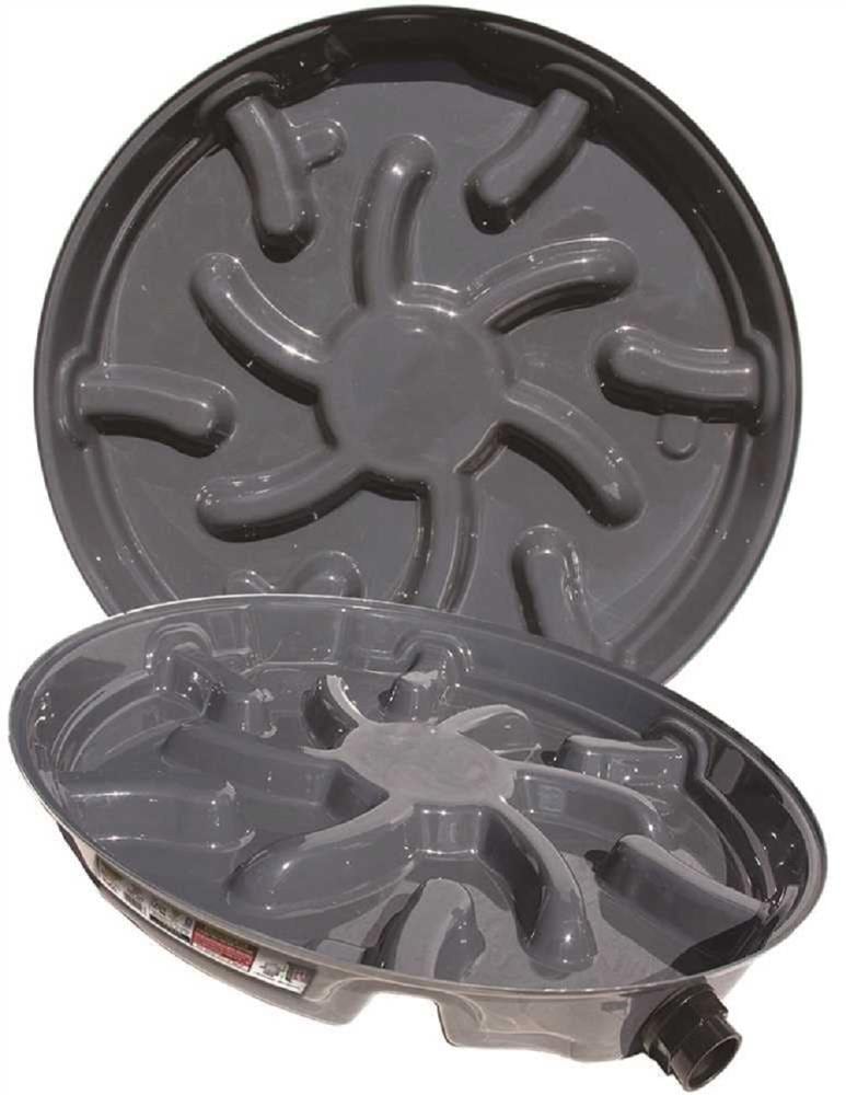 Eastman 24-in x 26-in Plastic Water Heater Drain Pan with Fitting in Black | 60082N