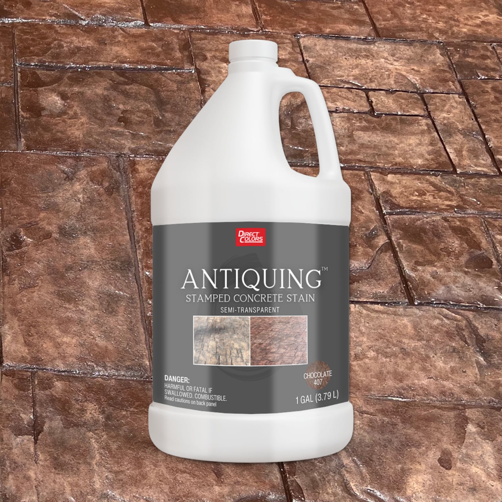 Direct Colors DC-ANS-407-1GAL Antiquing Stamped Concrete Stain Chocolate Solvent-based Ready-to-use Concrete stain ( 1-gallon )