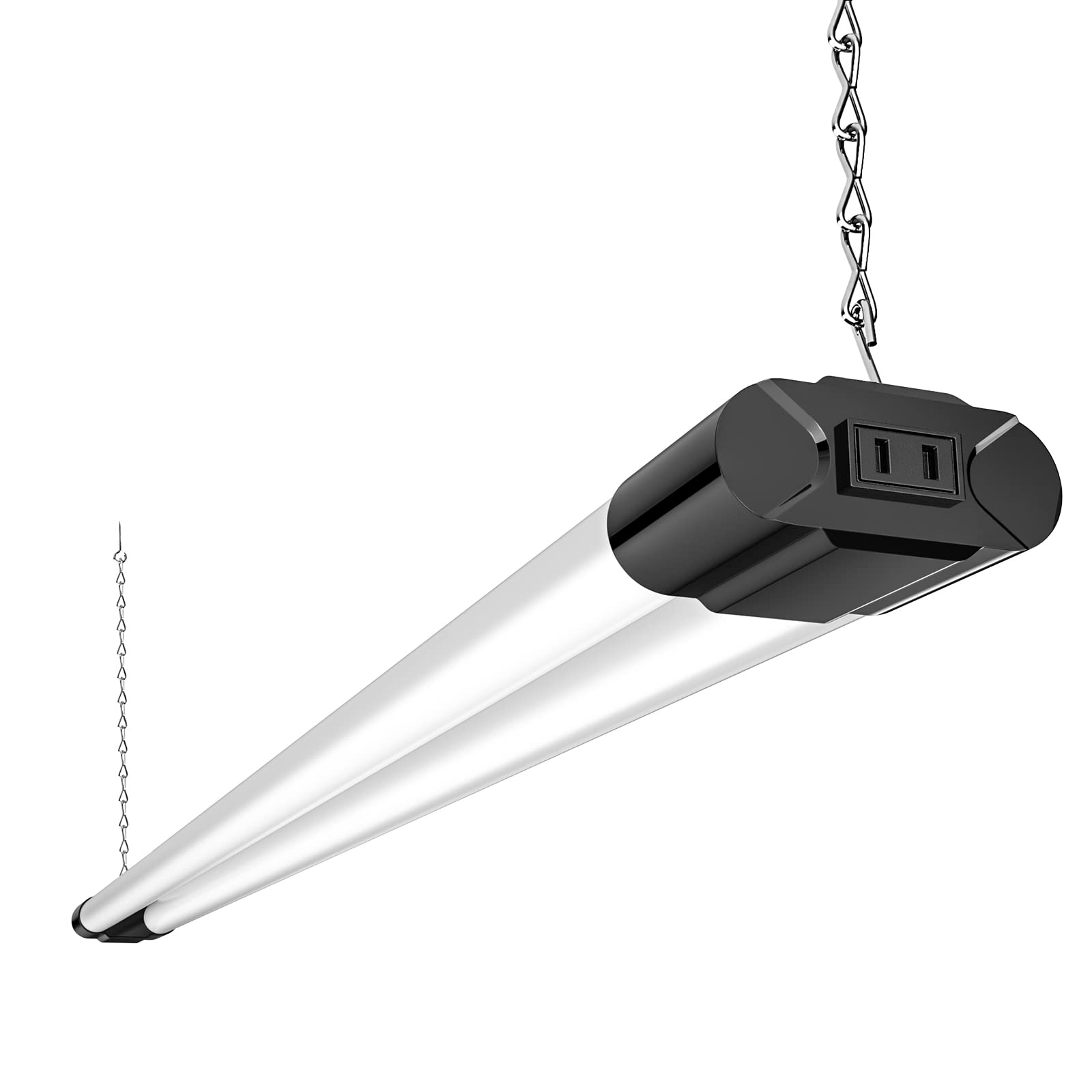 Oyezvary  4 Foot Linkable LED Utility Shop Light 4400 Lumens 6500K Cool Daylight 40W Equivalent 250W Surface Suspension Mount Black
