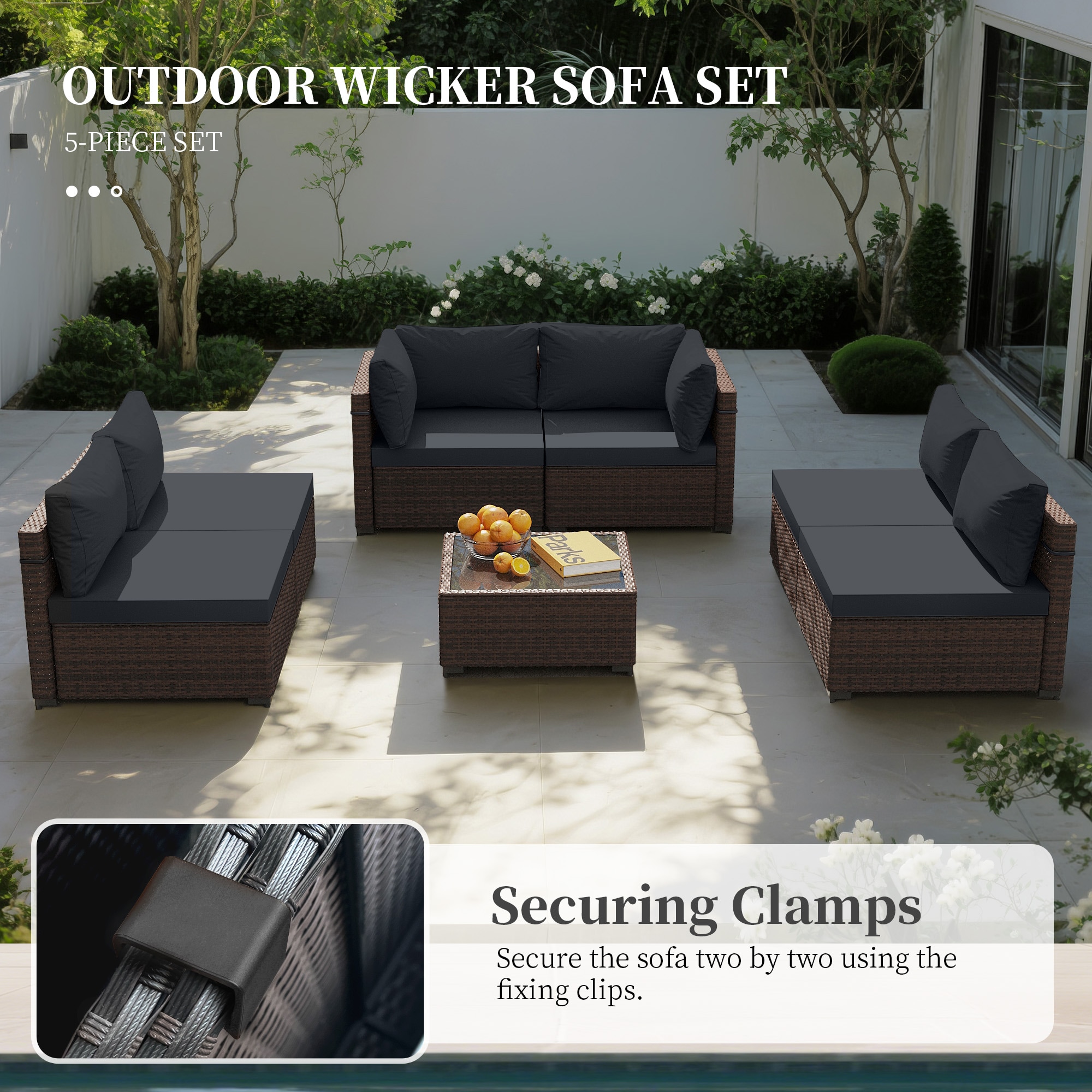 UPHA PL-2CZ-42TPBR-H1 Patio-Conversation-Sets - View #7