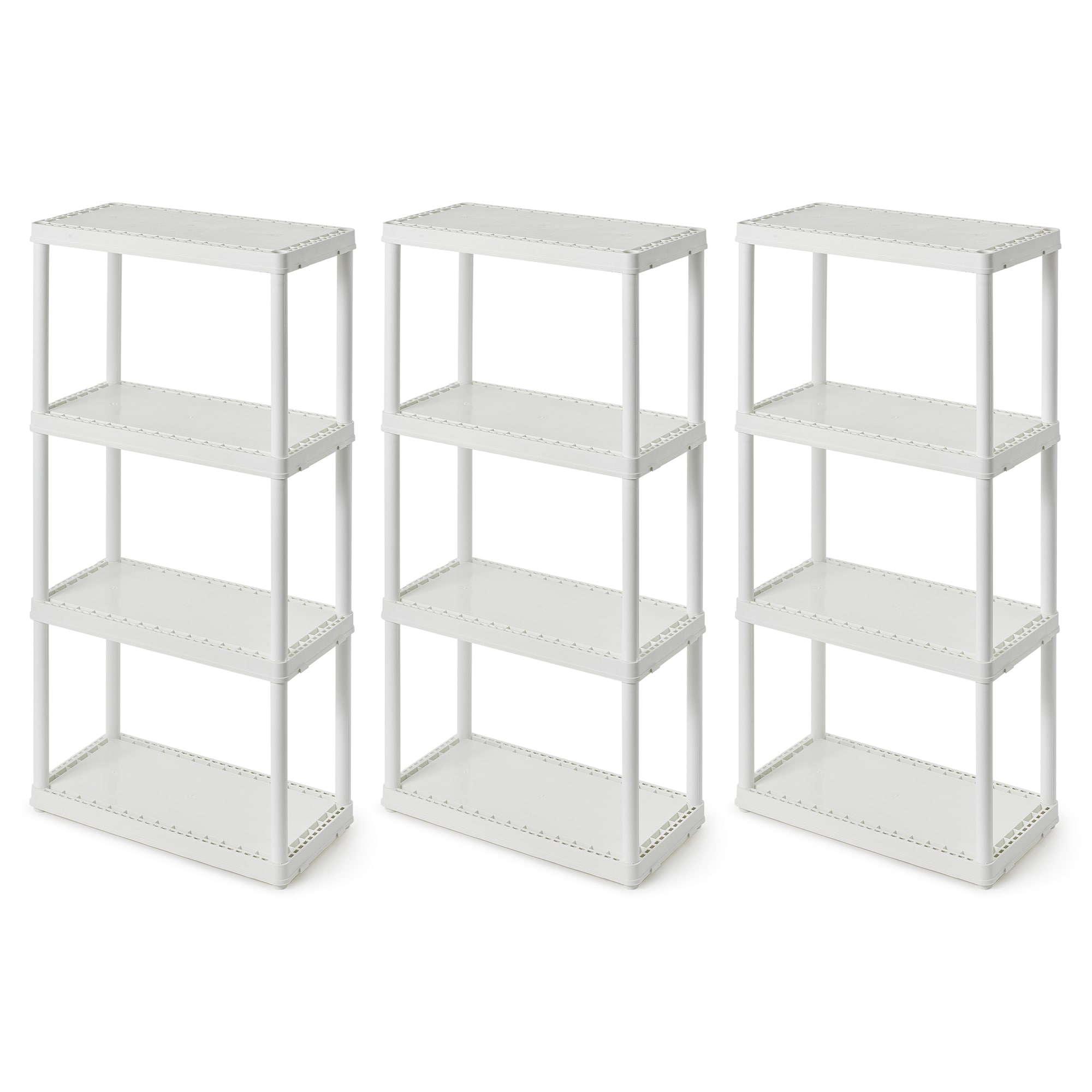 Gracious Living Multipurpose 4 Shelf Fixed Height Solid Plastic