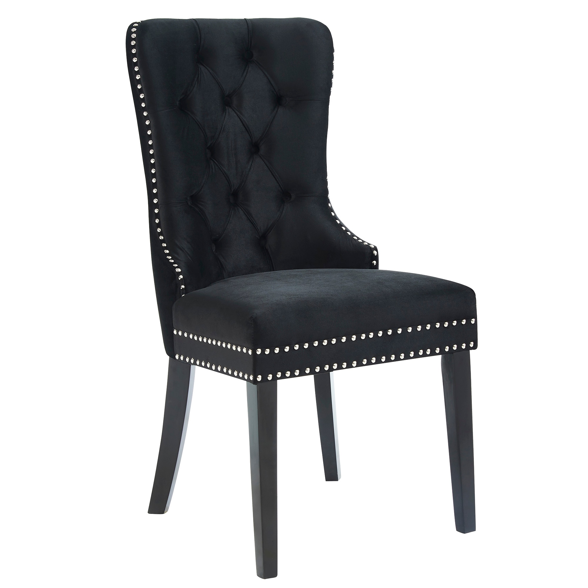 Worldwide Homefurnishings Set of 2 Velvet Upholstered Side Chair (Wood ...