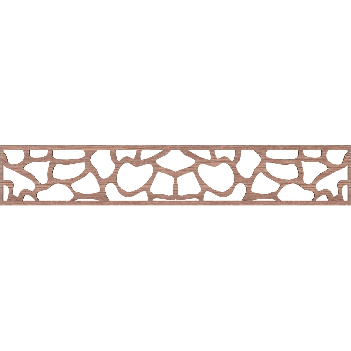 Ekena Millwork MLDA08X46ROCWA Rochester Fretwork Flat Trim 8-in x 3.89-ft Walnut Brown Unfinished 2157486 Pierced Wall Panel Moulding