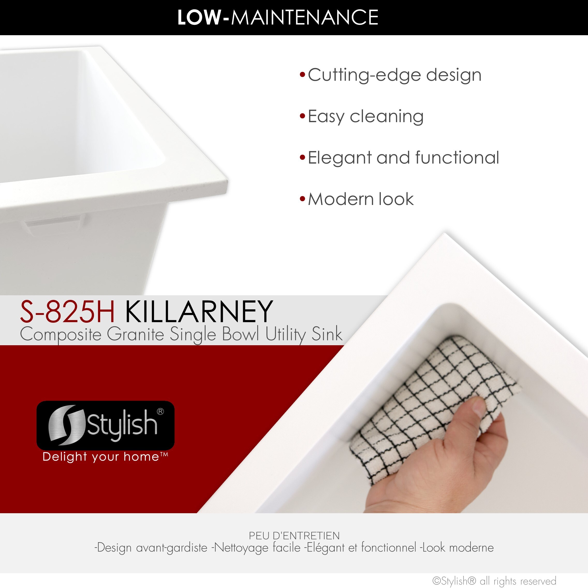 Stylish S-825H Kitchen-Sinks - View #3