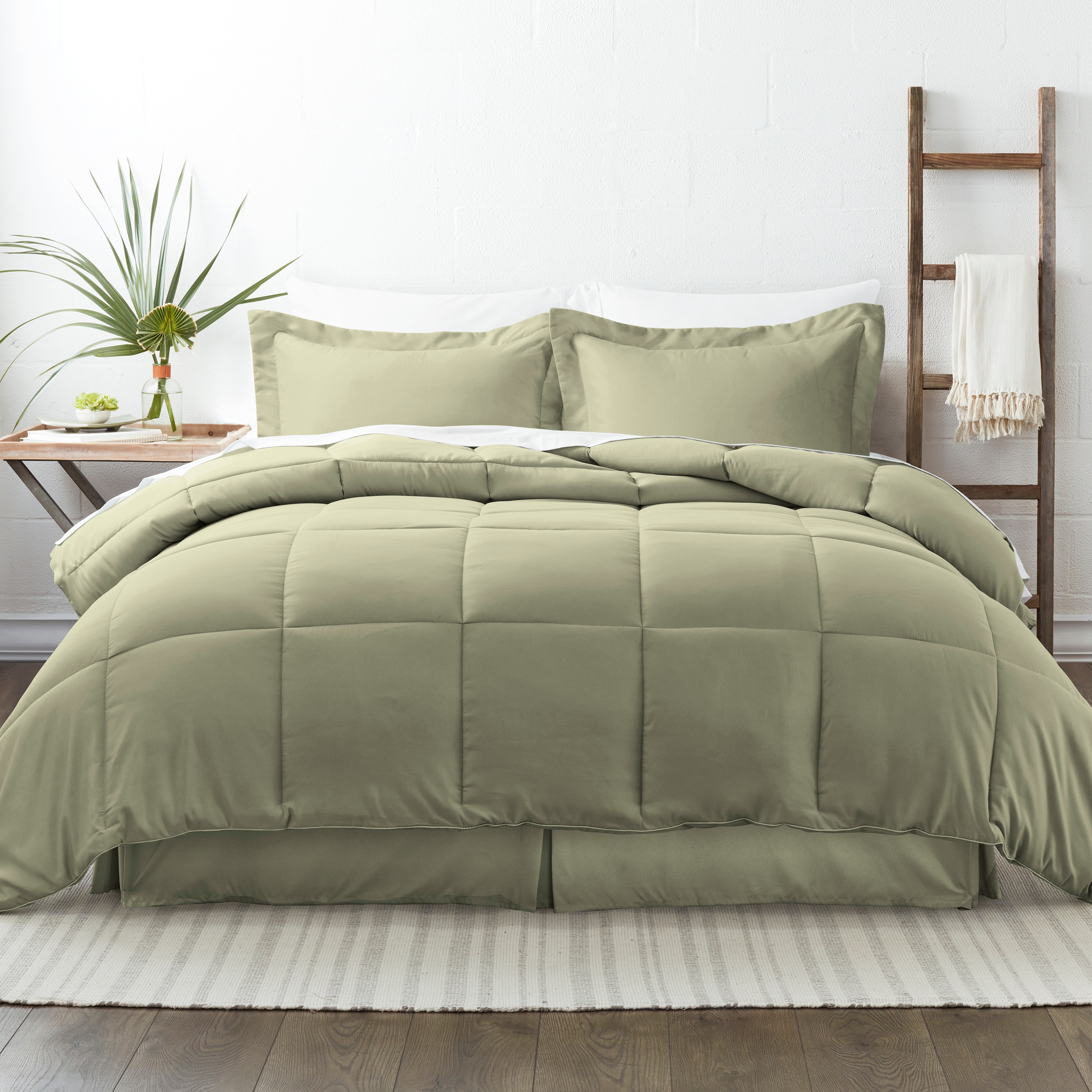 Ienjoy Home Home 8 Piece Sage California King Comforter Set In The Bedding Sets Department At Lowes Com