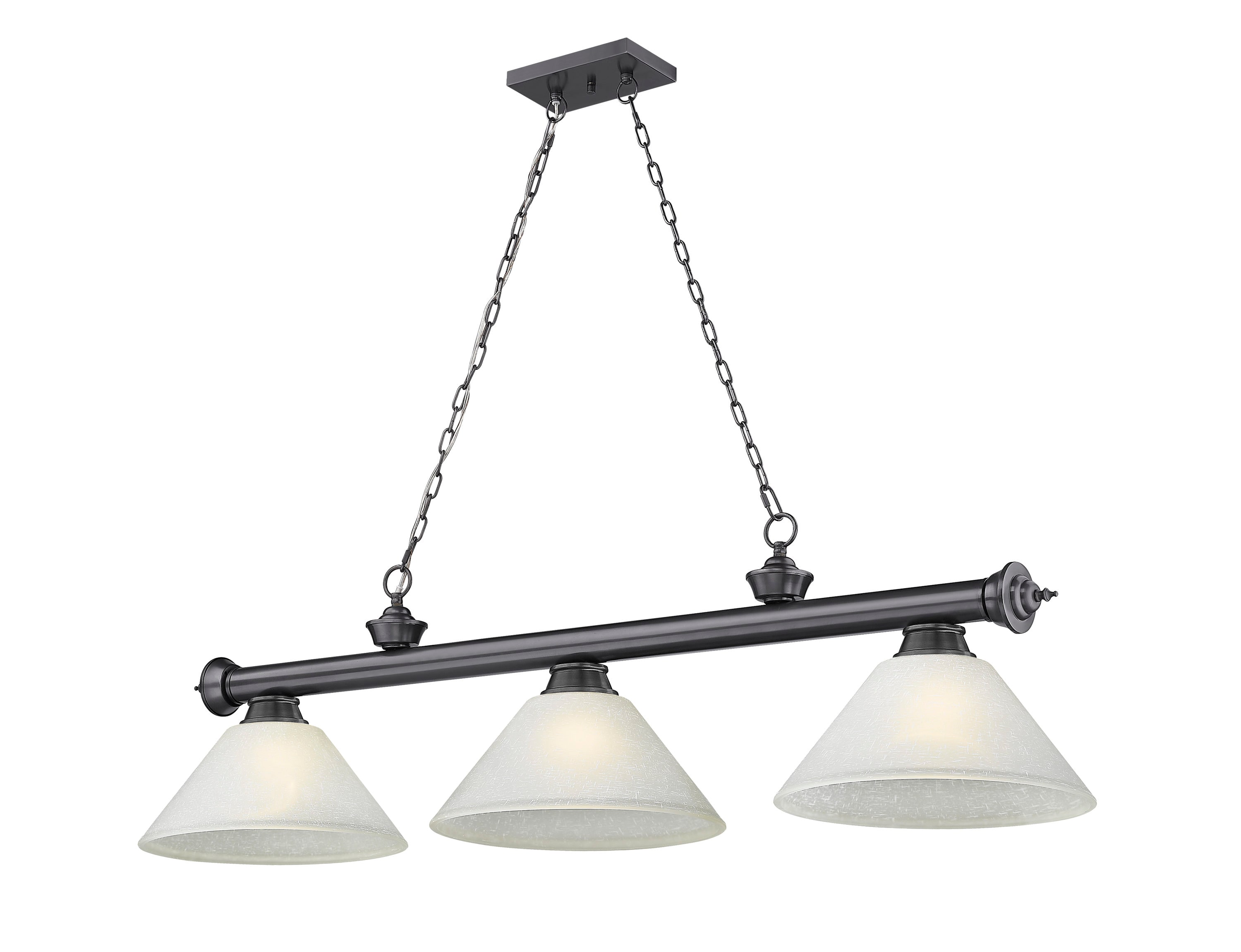Z-Lite 2306-3BP-AWL14 Cordon Bronze Plated Incandescent Medium Base (e-26) Pool Table Lighting