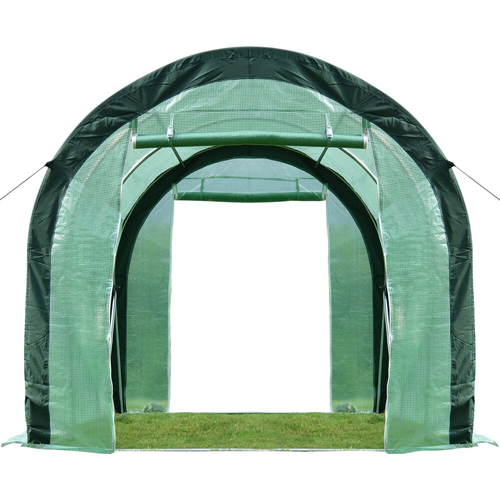 Sunrinx Topline Outdoor Garden Greenhouse with Zipper Openings Green at