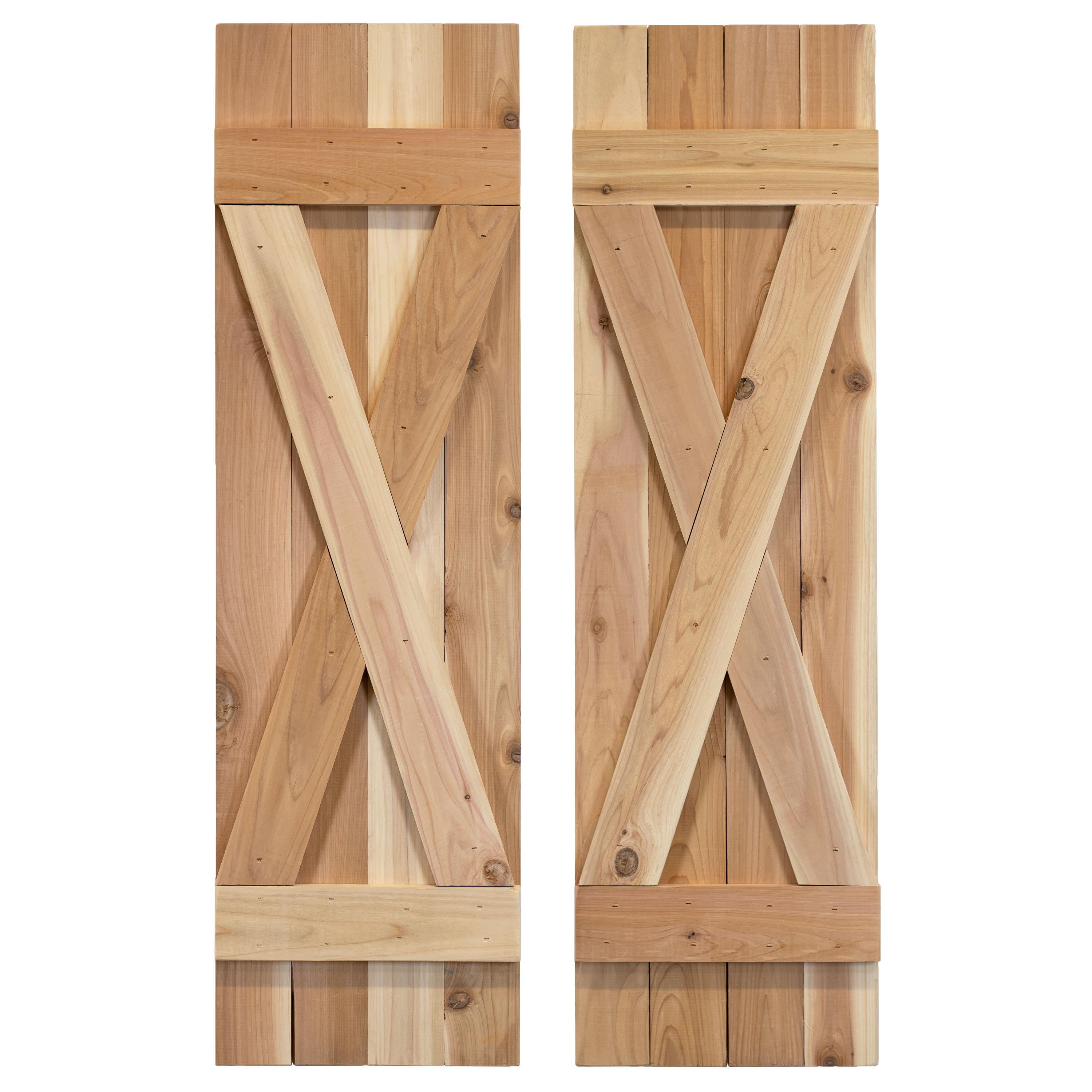 Dogberry WXBAR1472UNFIDOUB 14-in W x 72-in H Unfinished Paintable/Stainable Board and batten Wood Exterior Shutters ( 1 -Pack )
