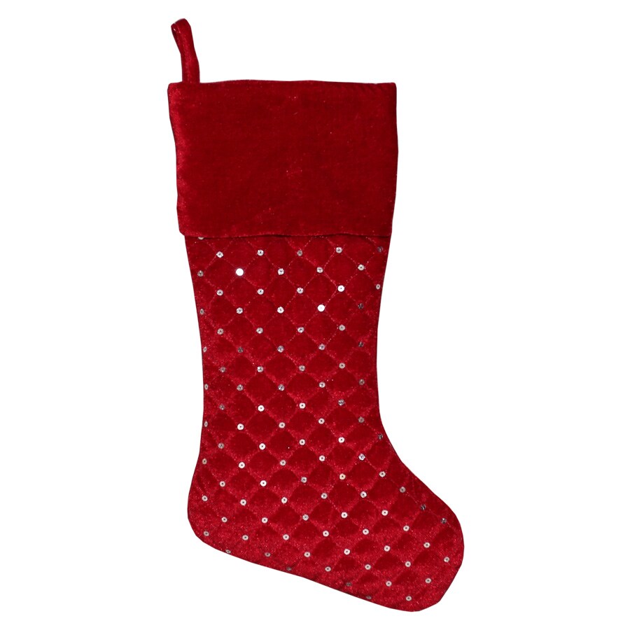 Holiday Living 20-in Red Quilted Christmas Stocking at Lowes.com