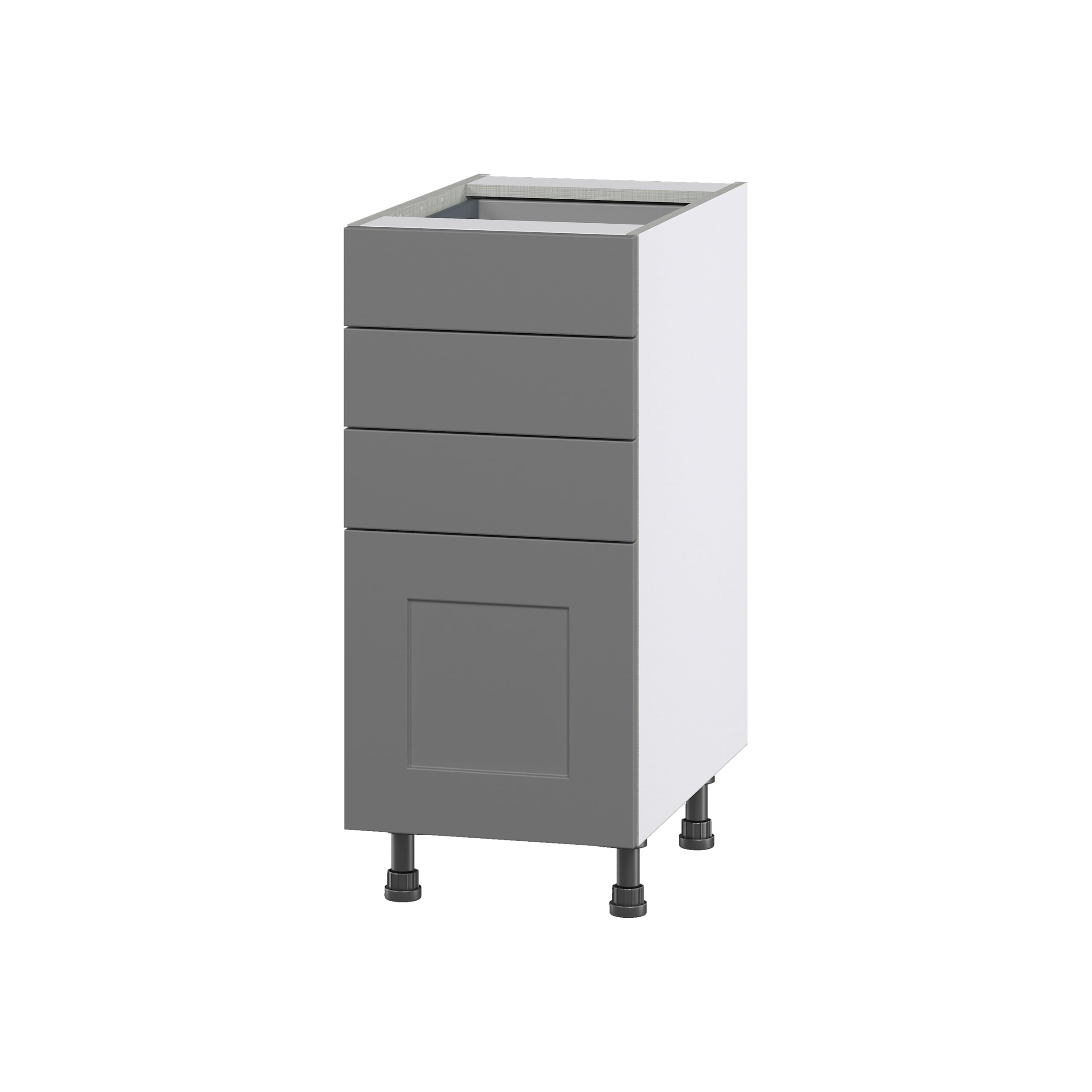 Hugo&Borg Beaumont 15-in W x 34.5-in H x 24-in D Slate Gray 2-Drawer Base Fully Assembled Cabinet