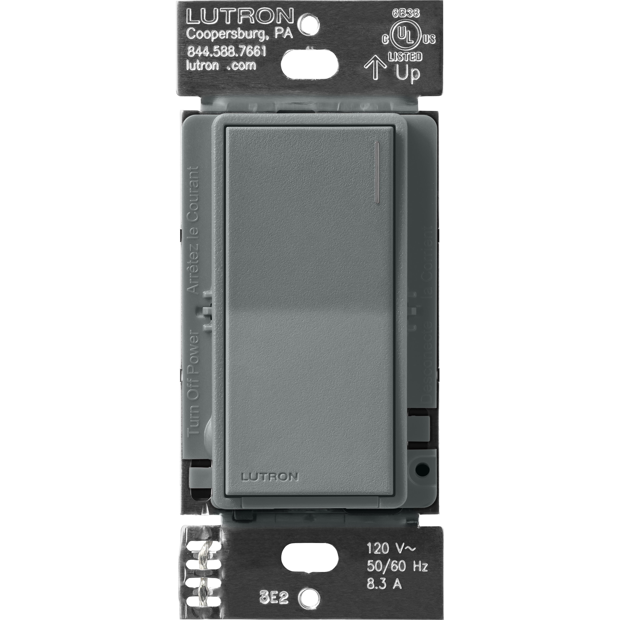 Lutron ST-RS-SL Sunnata 6-amp Multi-location Locator light Push button Companion Light Switch , Slate