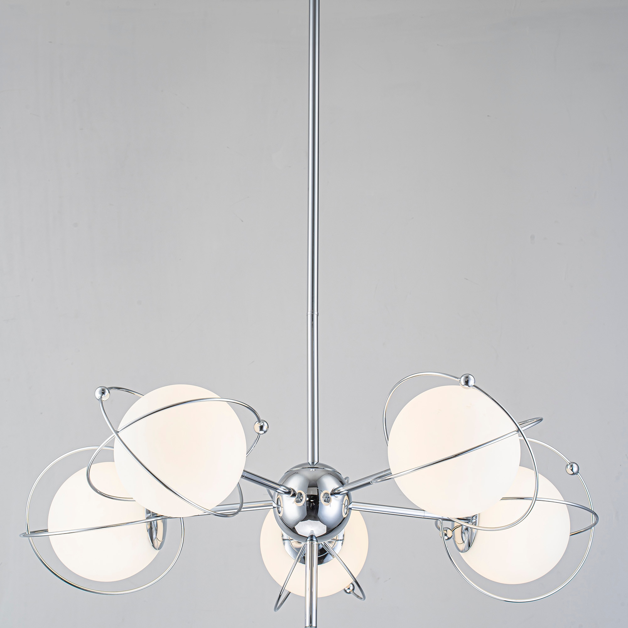 MENCOLULU Faceted Glass Globe Shades Cluster Chandeliers 7 -Light Gold Metal Chandelier