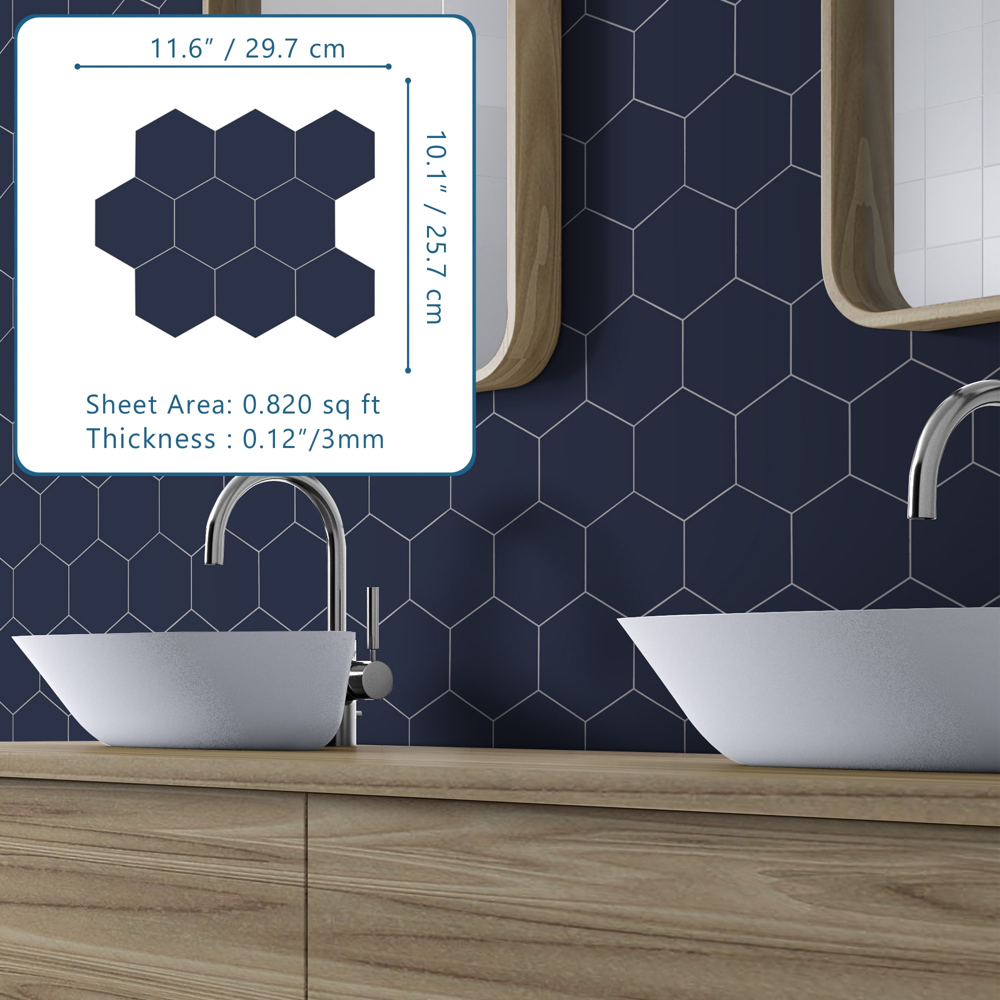 SUNWINGS HEX99-BLU-10 Ceramic-Tile - View #7